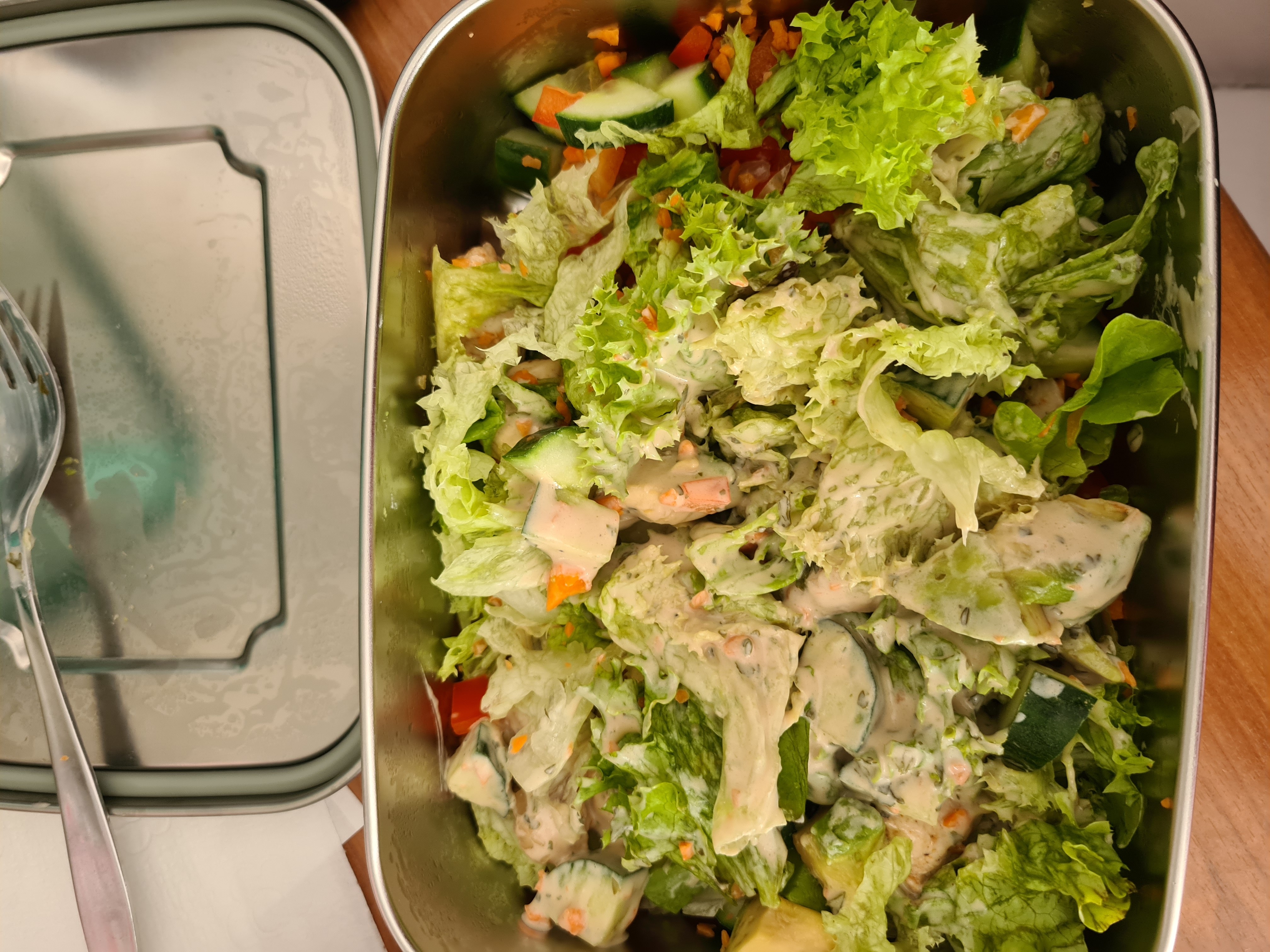 Groene salade met kip