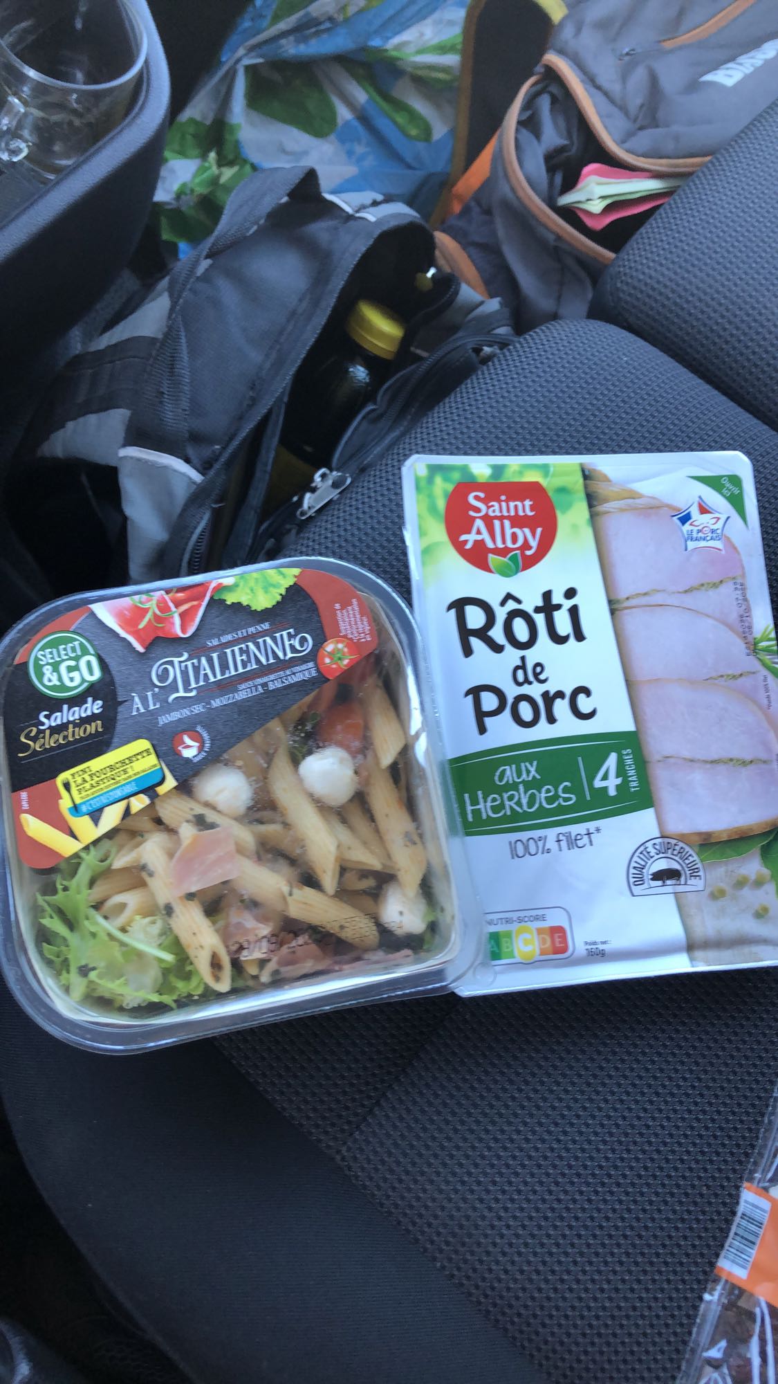 Salade italienne et rôti porc