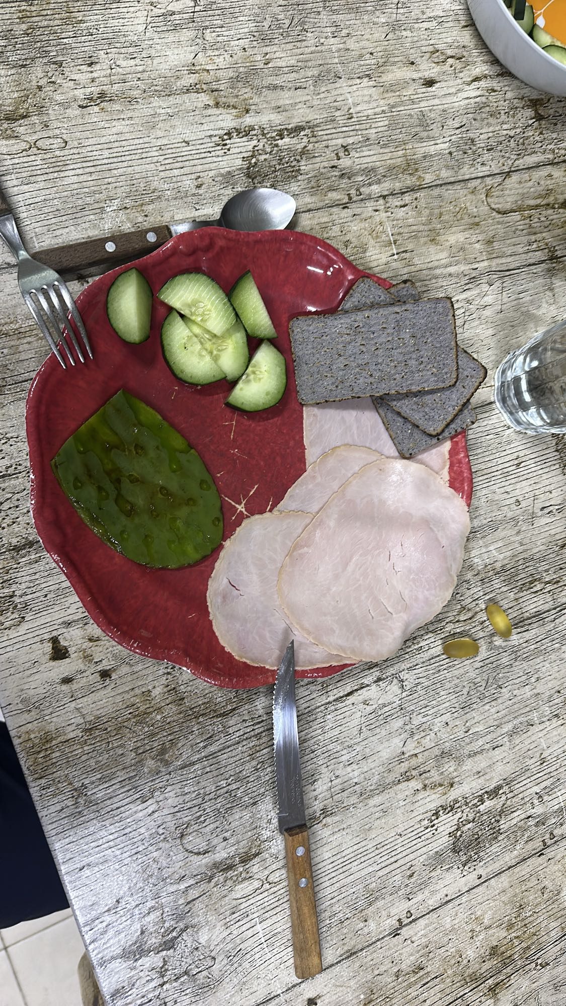 Plato ligero con jamón