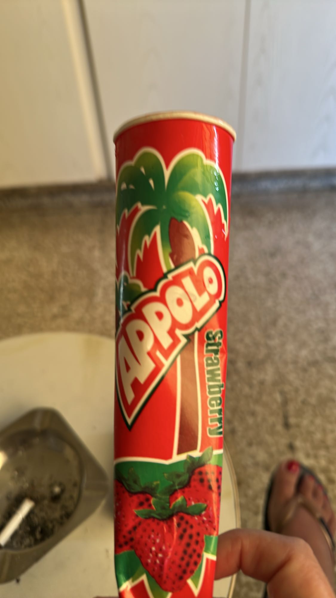 Strawberry ice cream stick