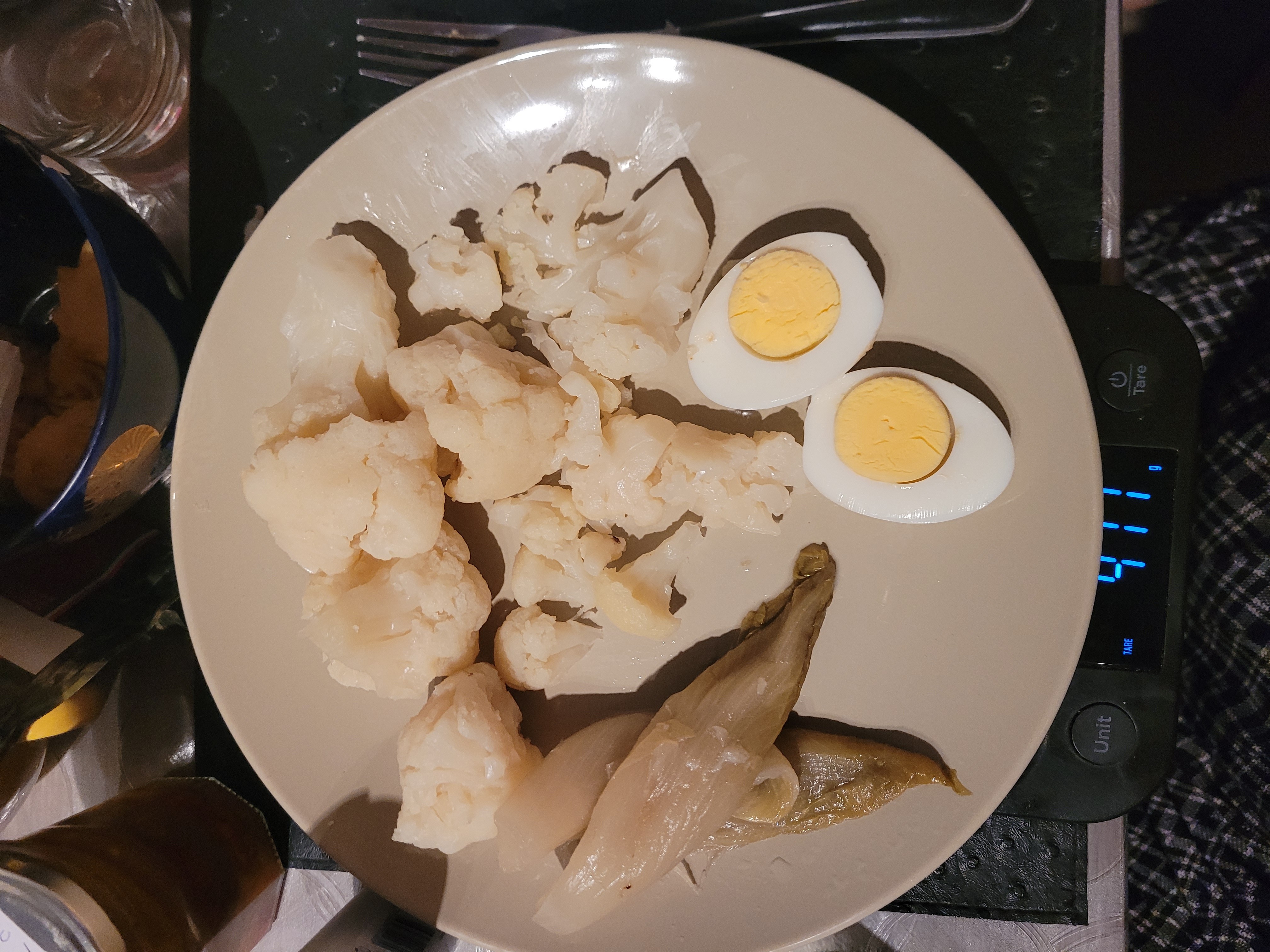 Œufs et légumes vapeur