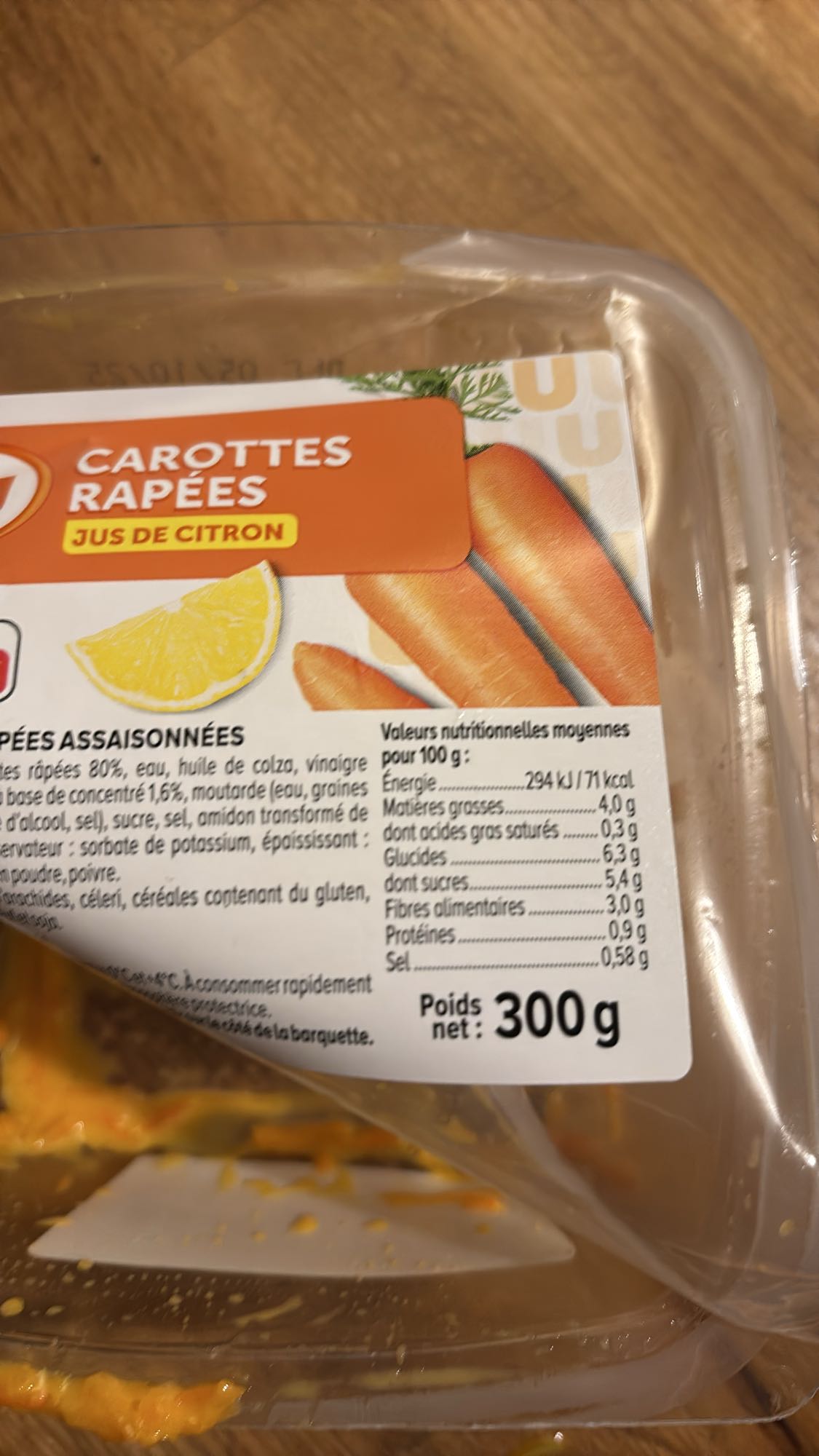 Carottes râpées citron
