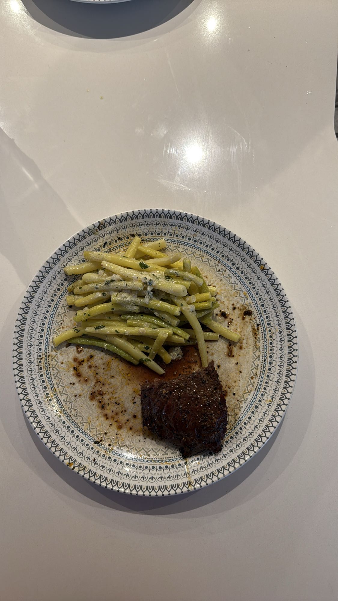 Haricots verts et steak