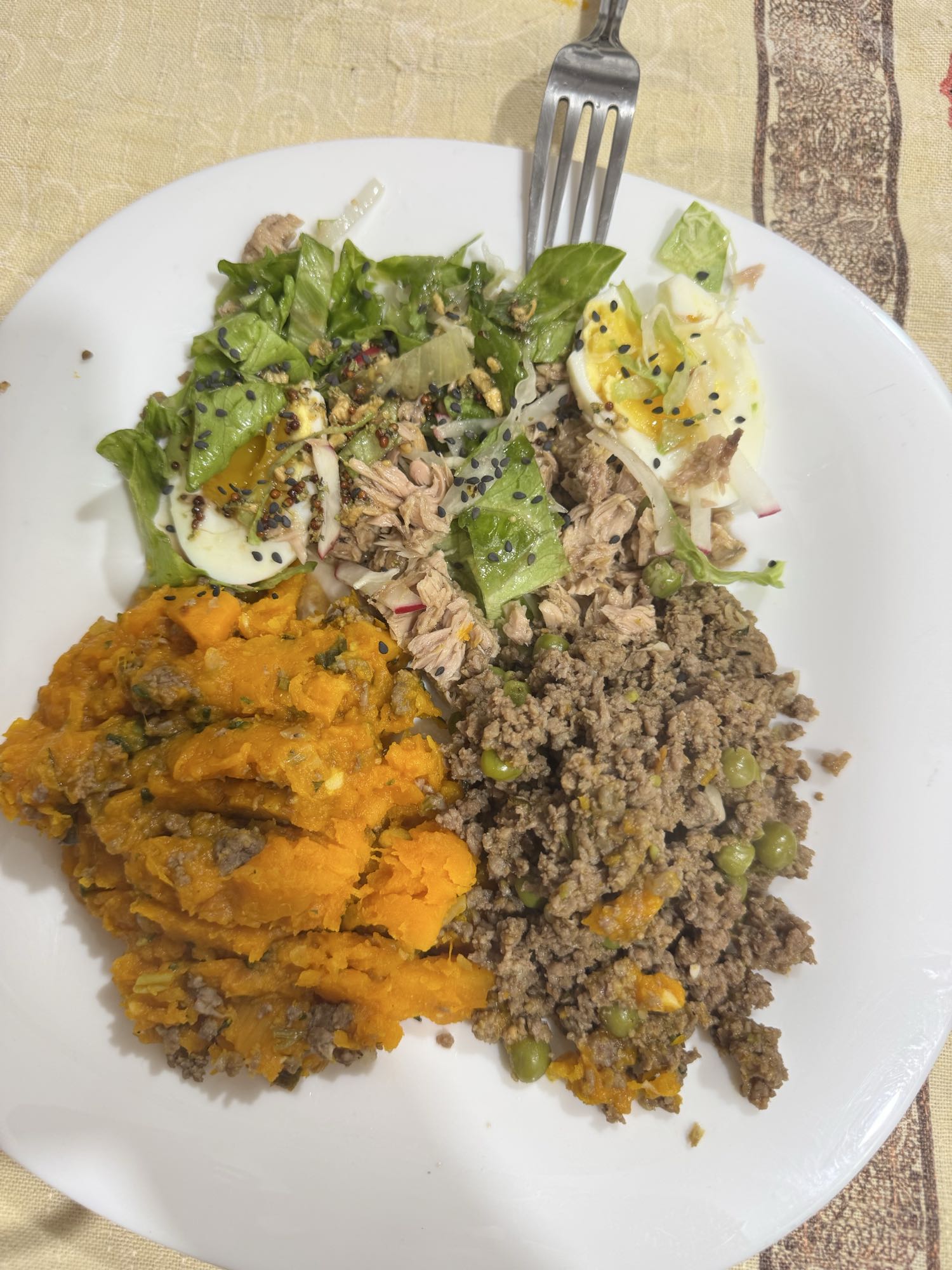 Prato saudável com carne e salada