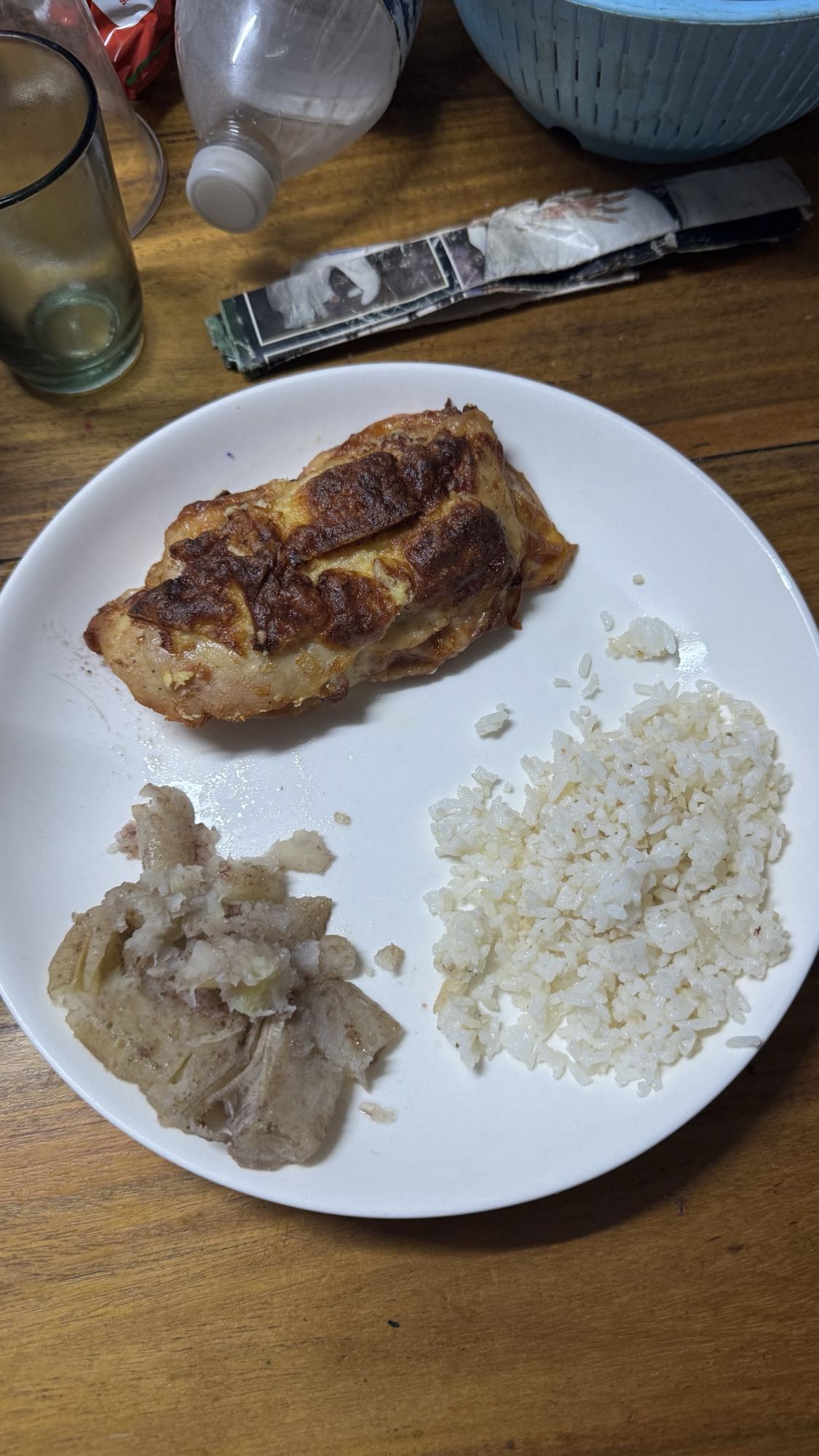 Pollo, arroz y yuca