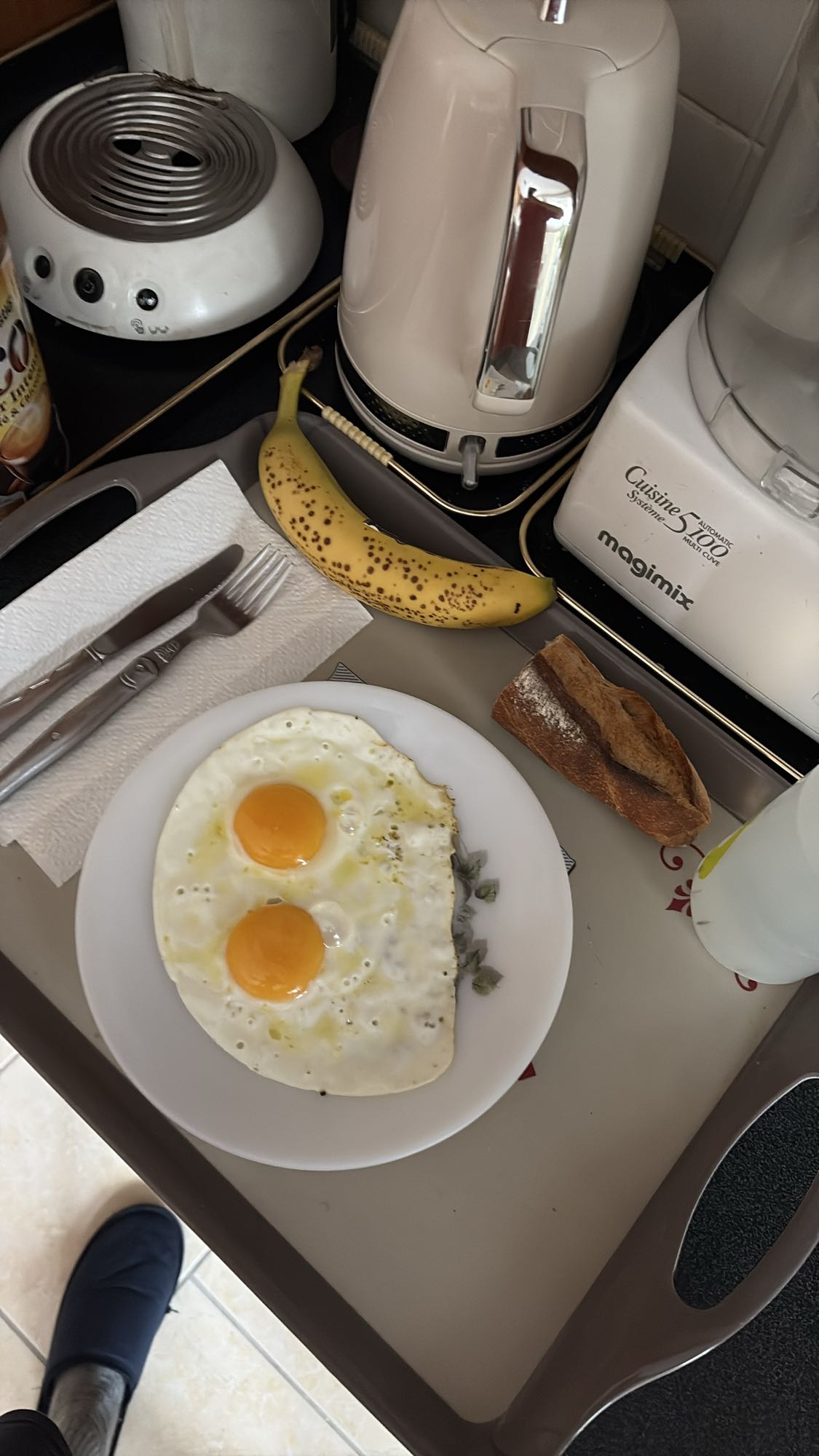 Petit-déjeuner œufs banane