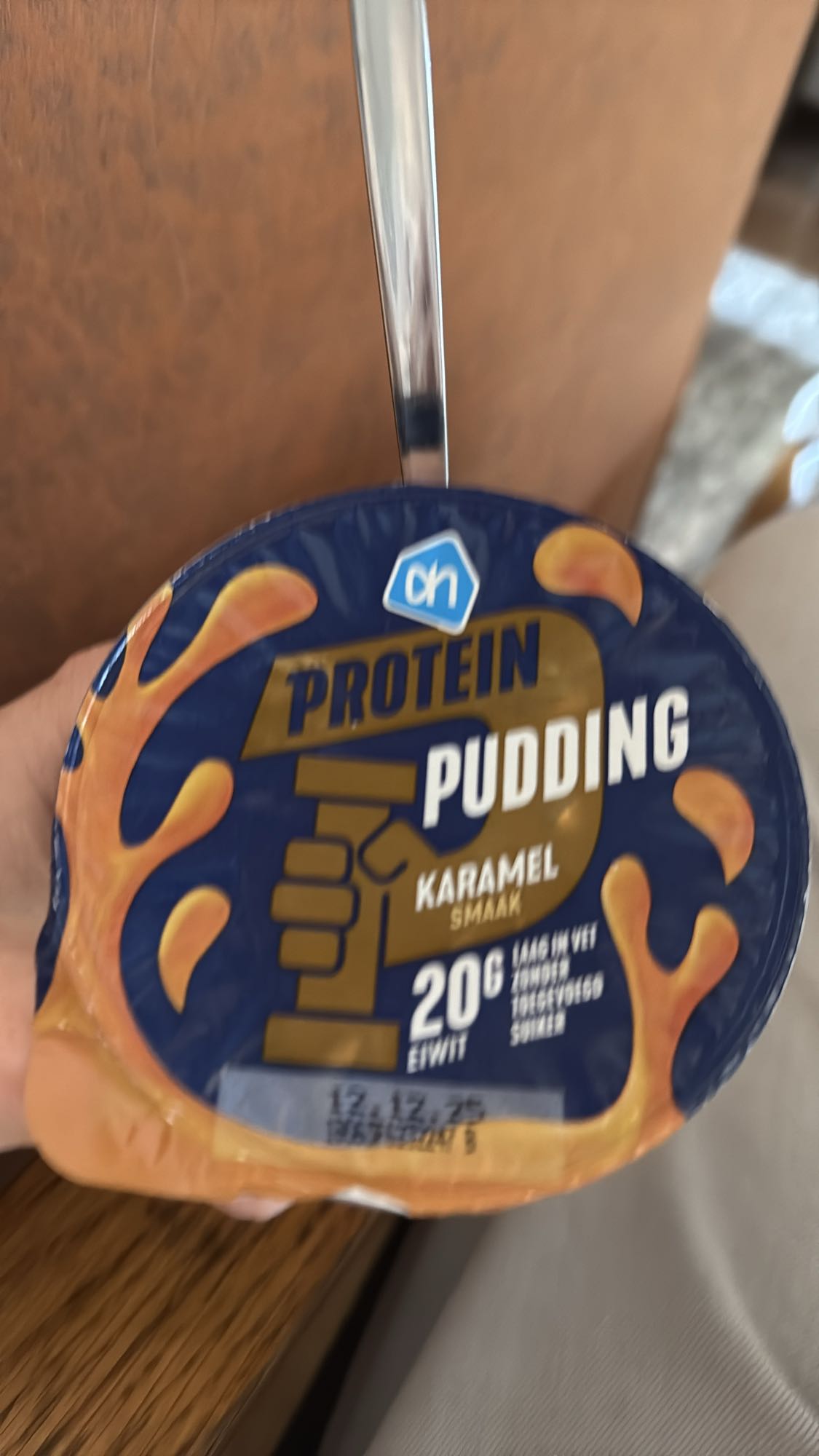 Karamel proteïnepudding