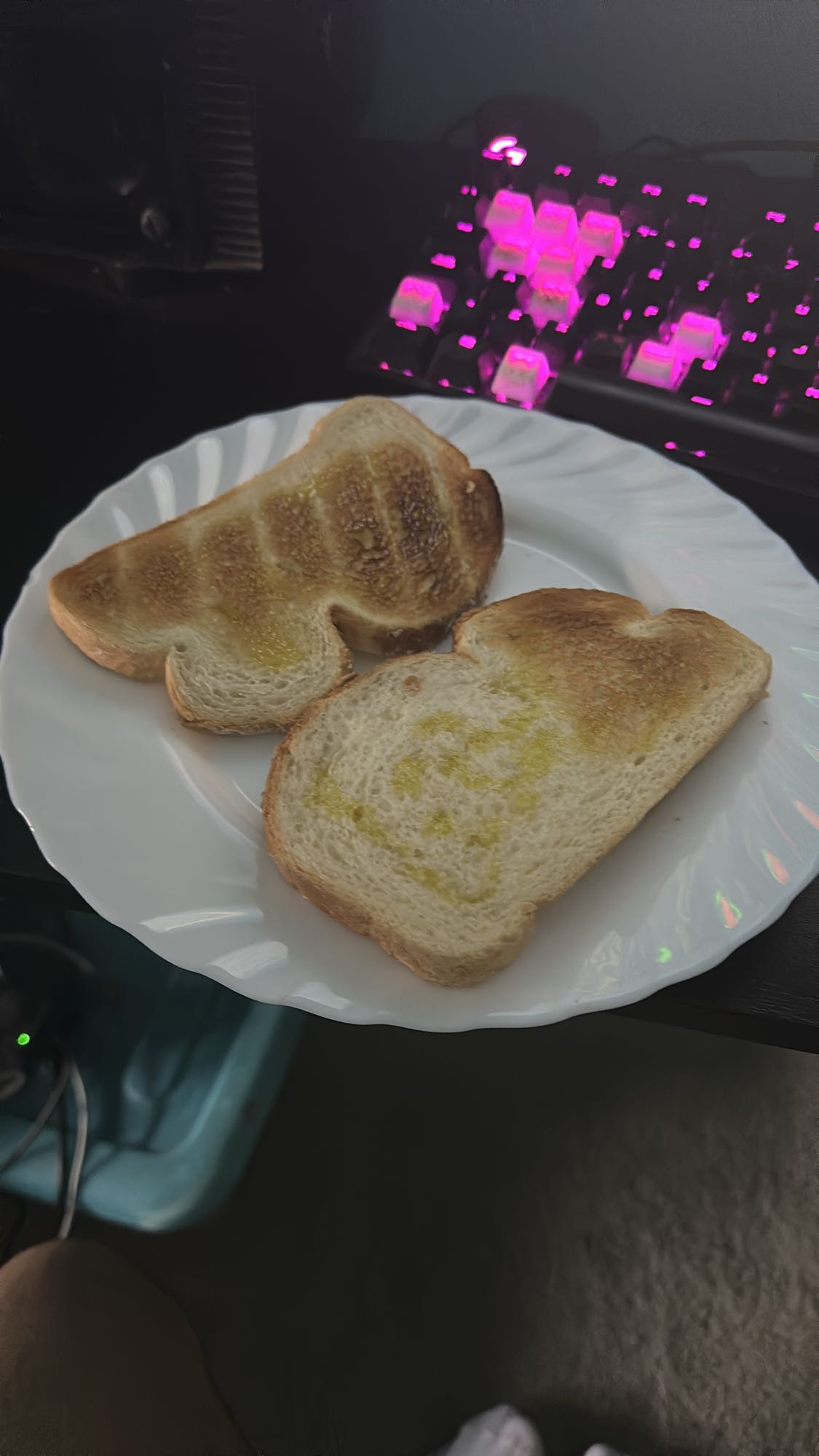 Pan tostado con aceite