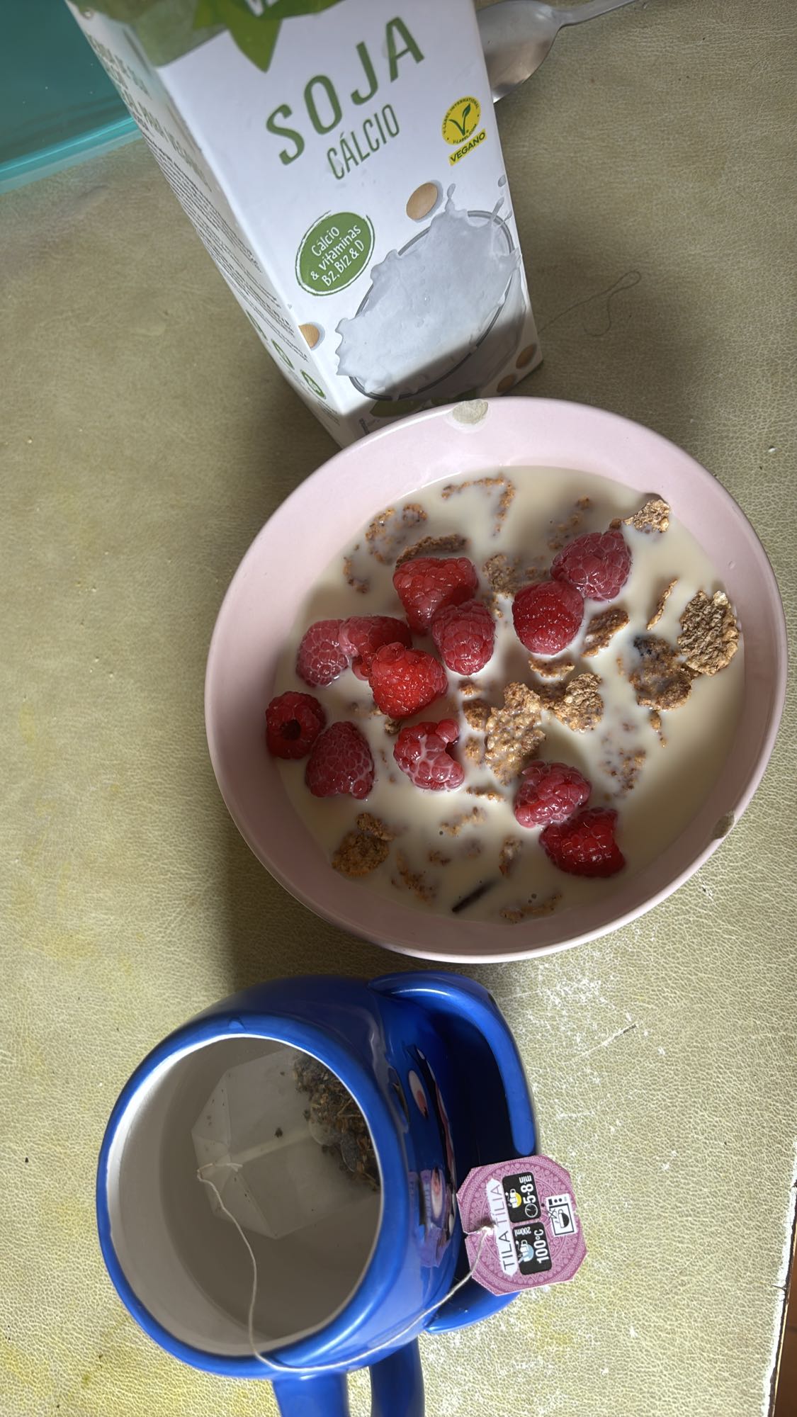 Desayuno con soja y frutos rojos