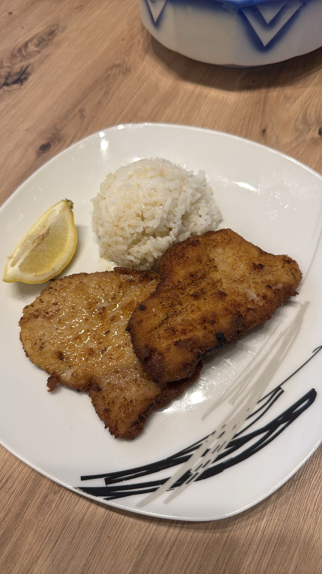 Schnitzel mit Reis