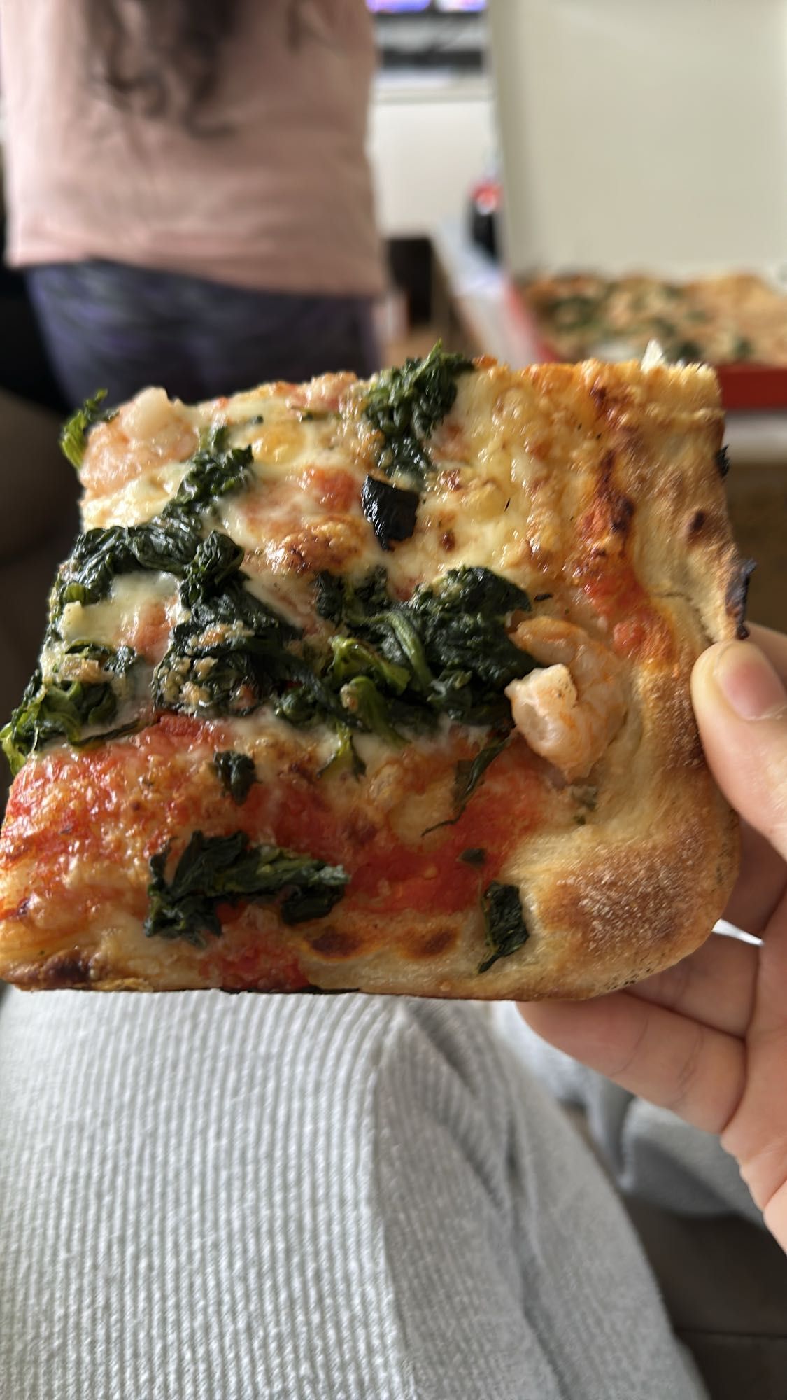 Spinaziepizza slice