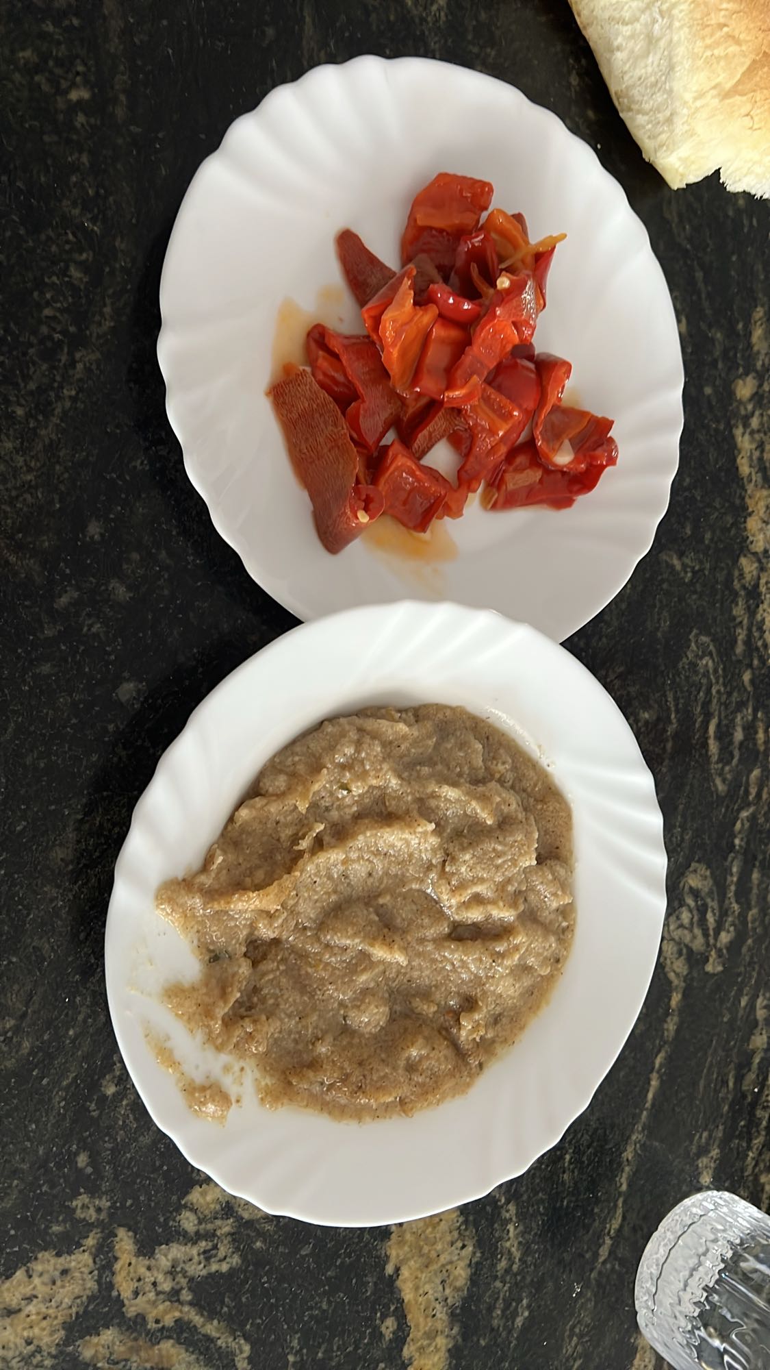 cornmeal mush and peppers