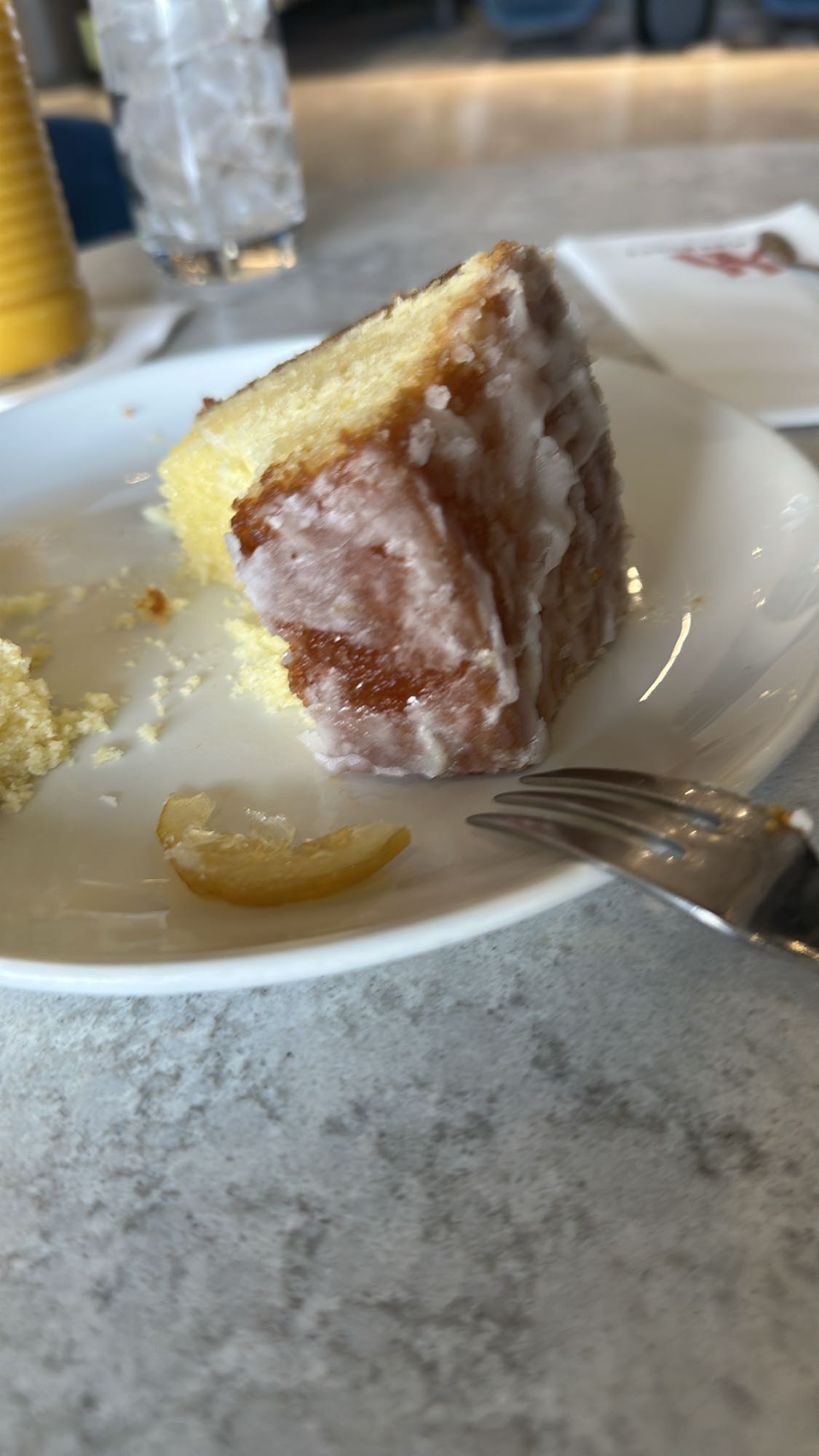 Lemon Glazed Cake Slice