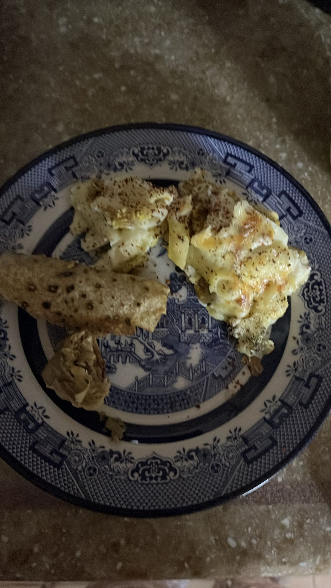 Eggs, flatbread, peanut butter