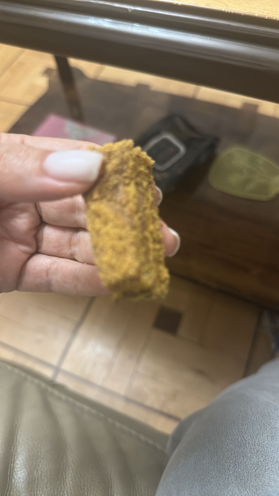 Breaded meat strip