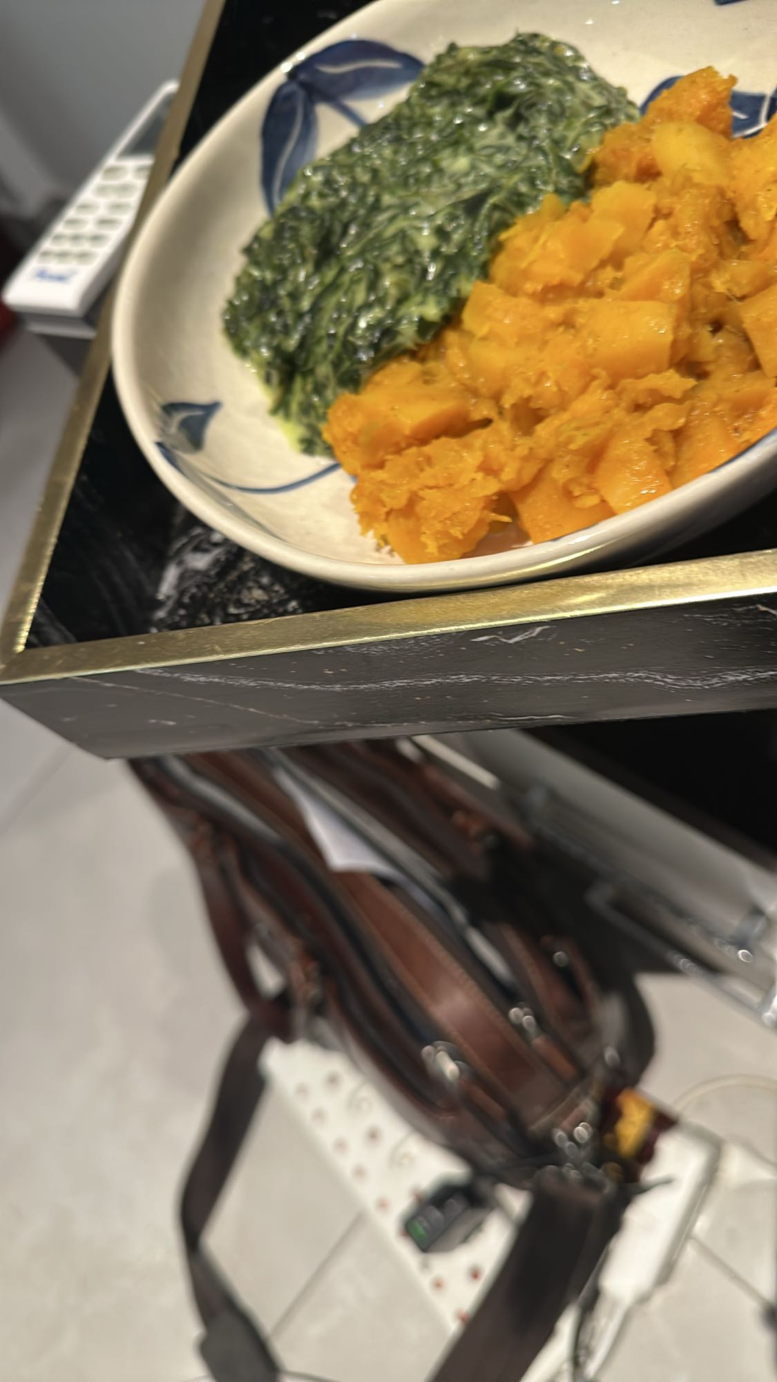 Creamed spinach and pumpkin