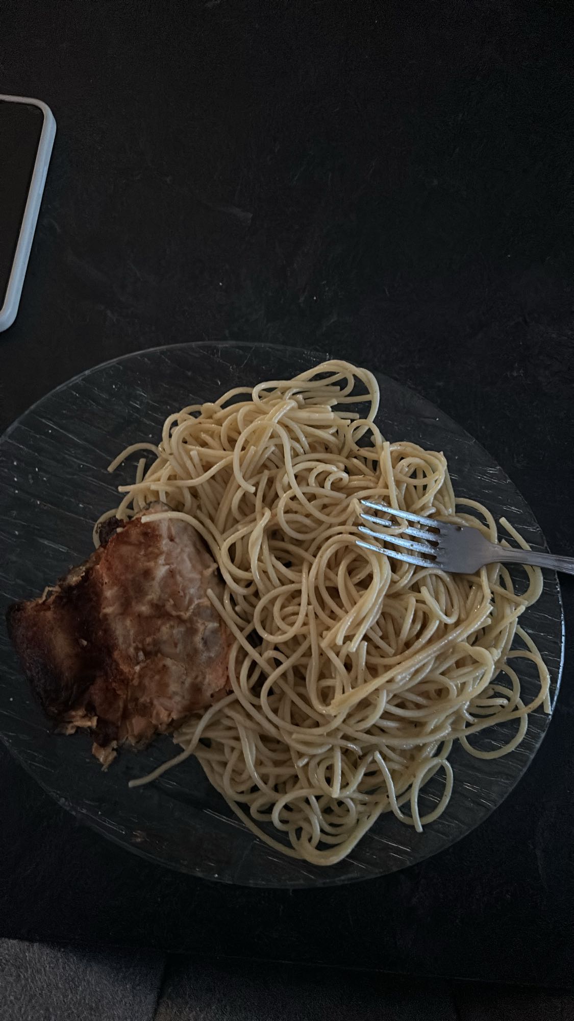 Spaghetti et côtelette