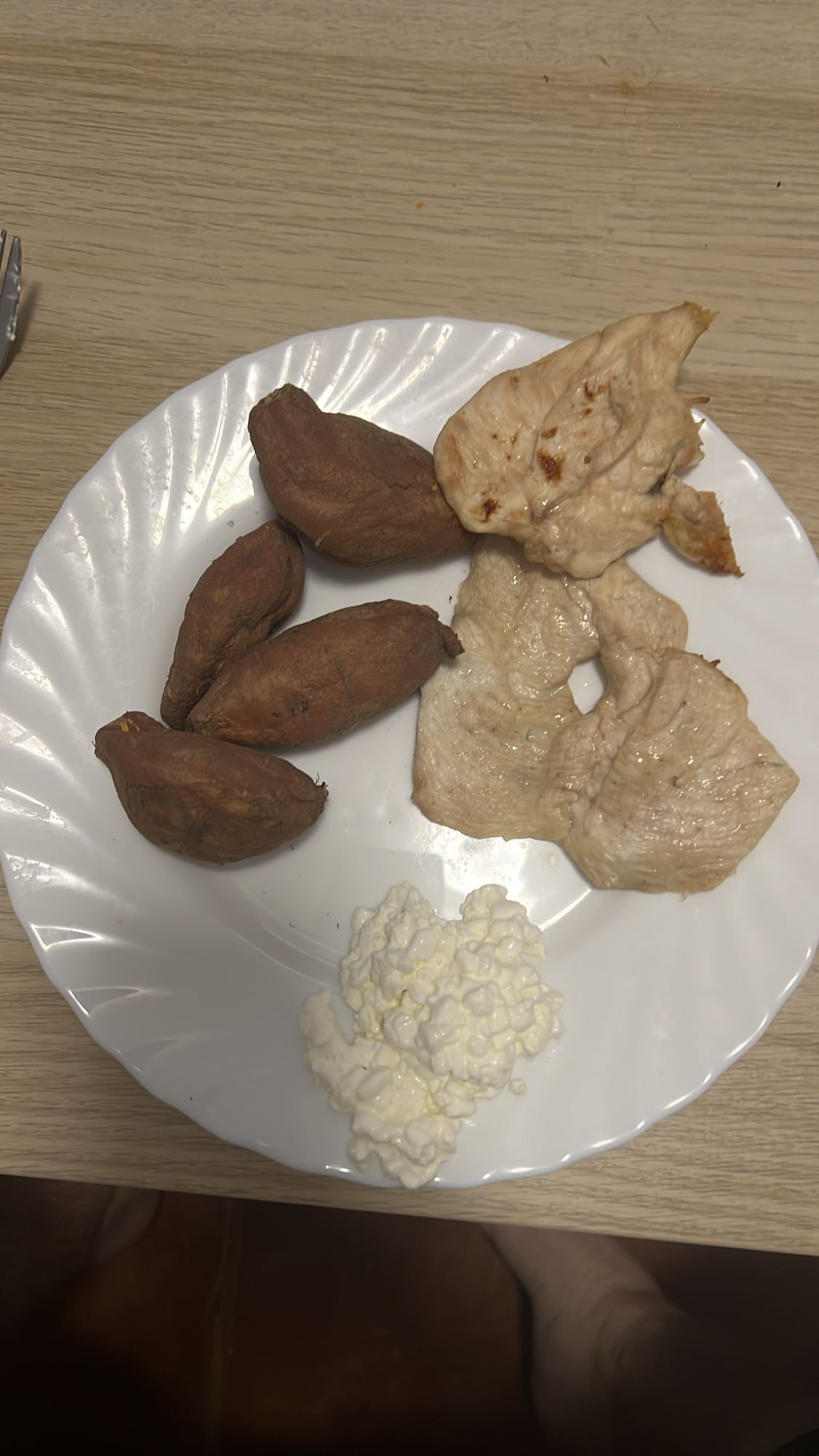 Pollo, batata y requesón
