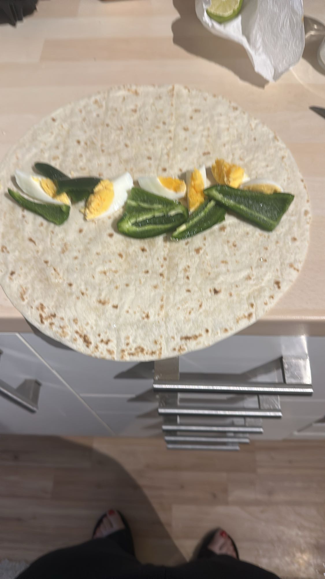 Yumurta ve biber dürüm