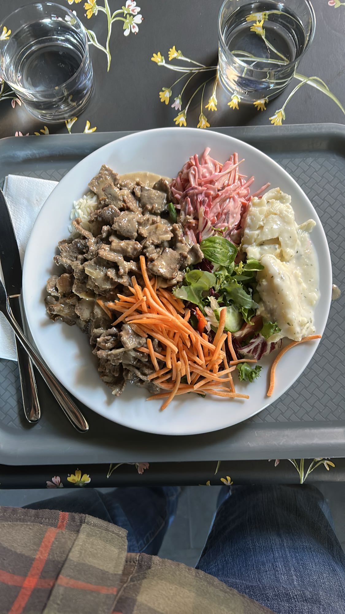 Köttgryta med sallad