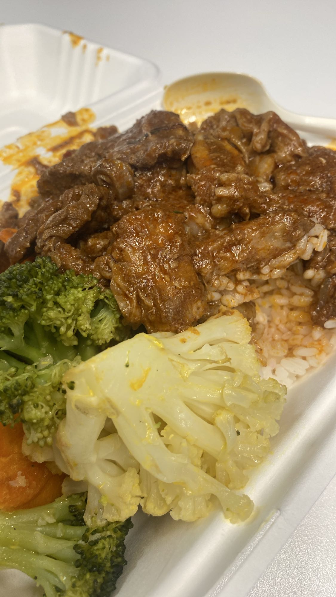 Beef stew with rice and veggies