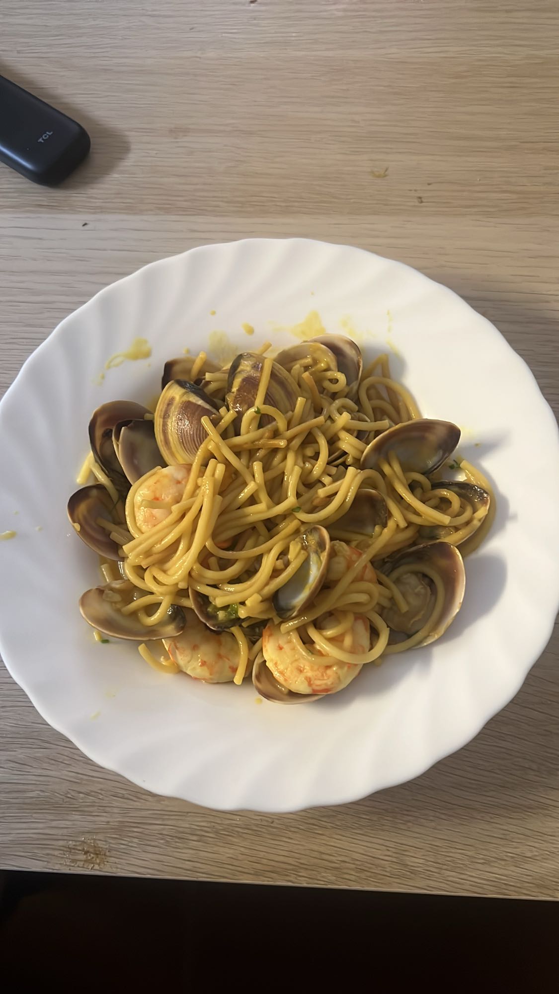 Espaguetis con mariscos