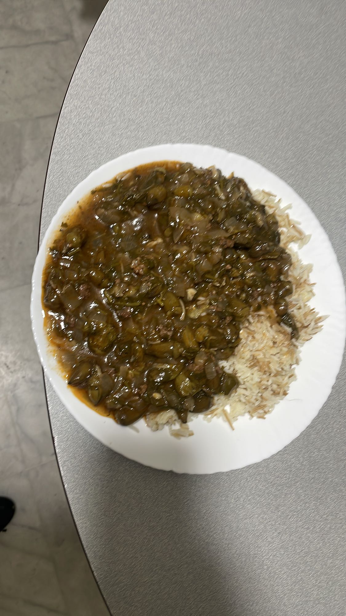 Okra stew with rice