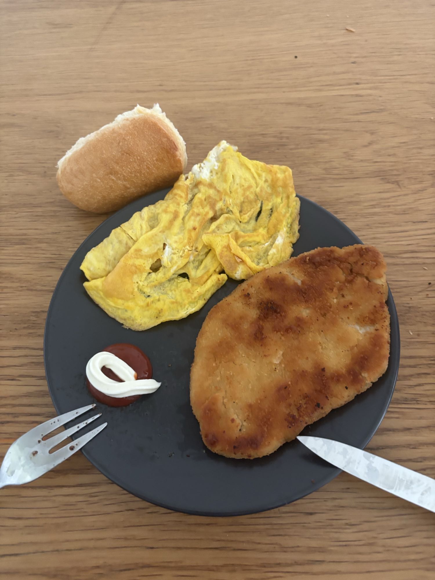 Omelette & Schnitzel Plate