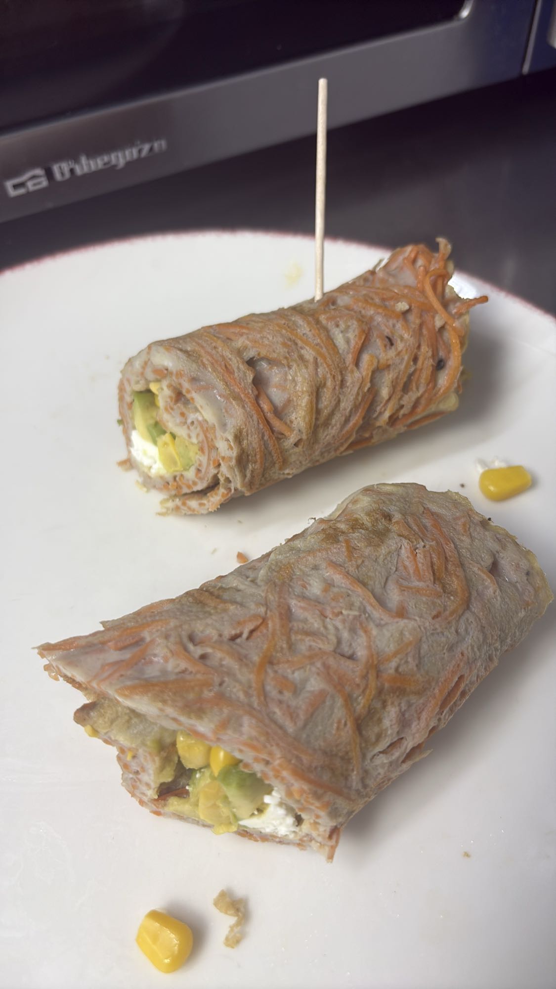 rollo de zanahoria y aguacate