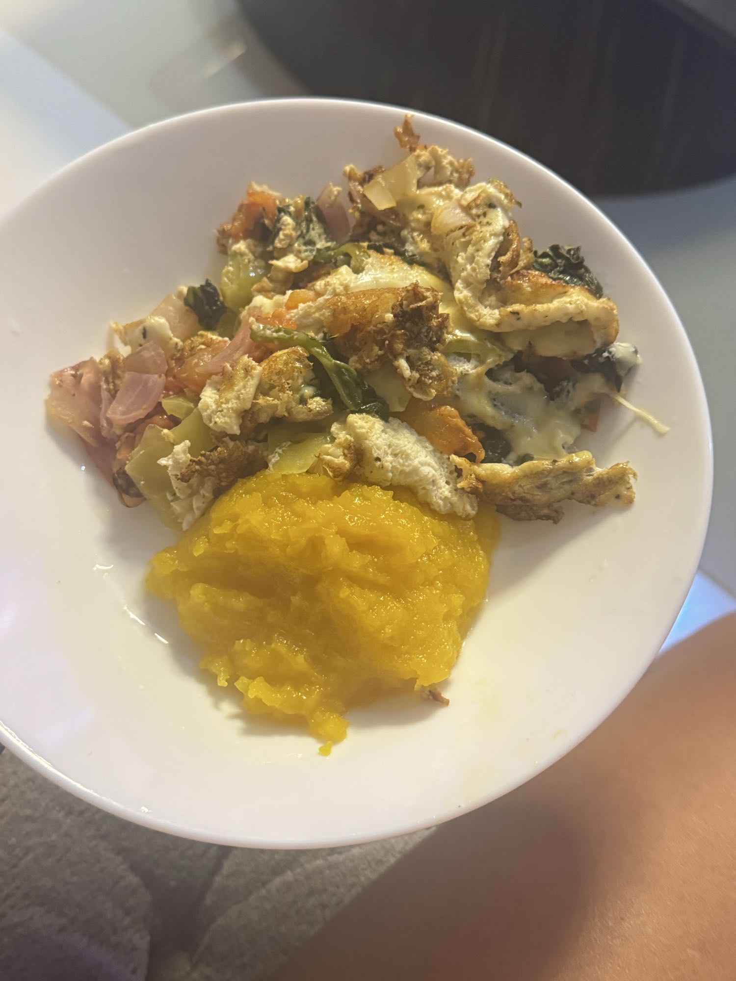 Revuelto con puré calabaza