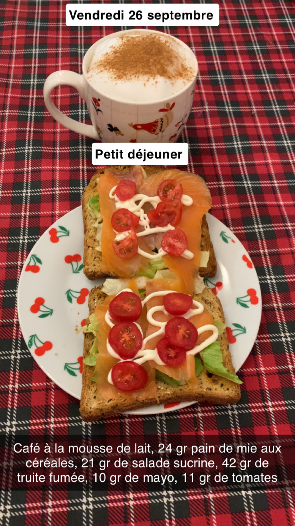 Tartines truite fumée matin