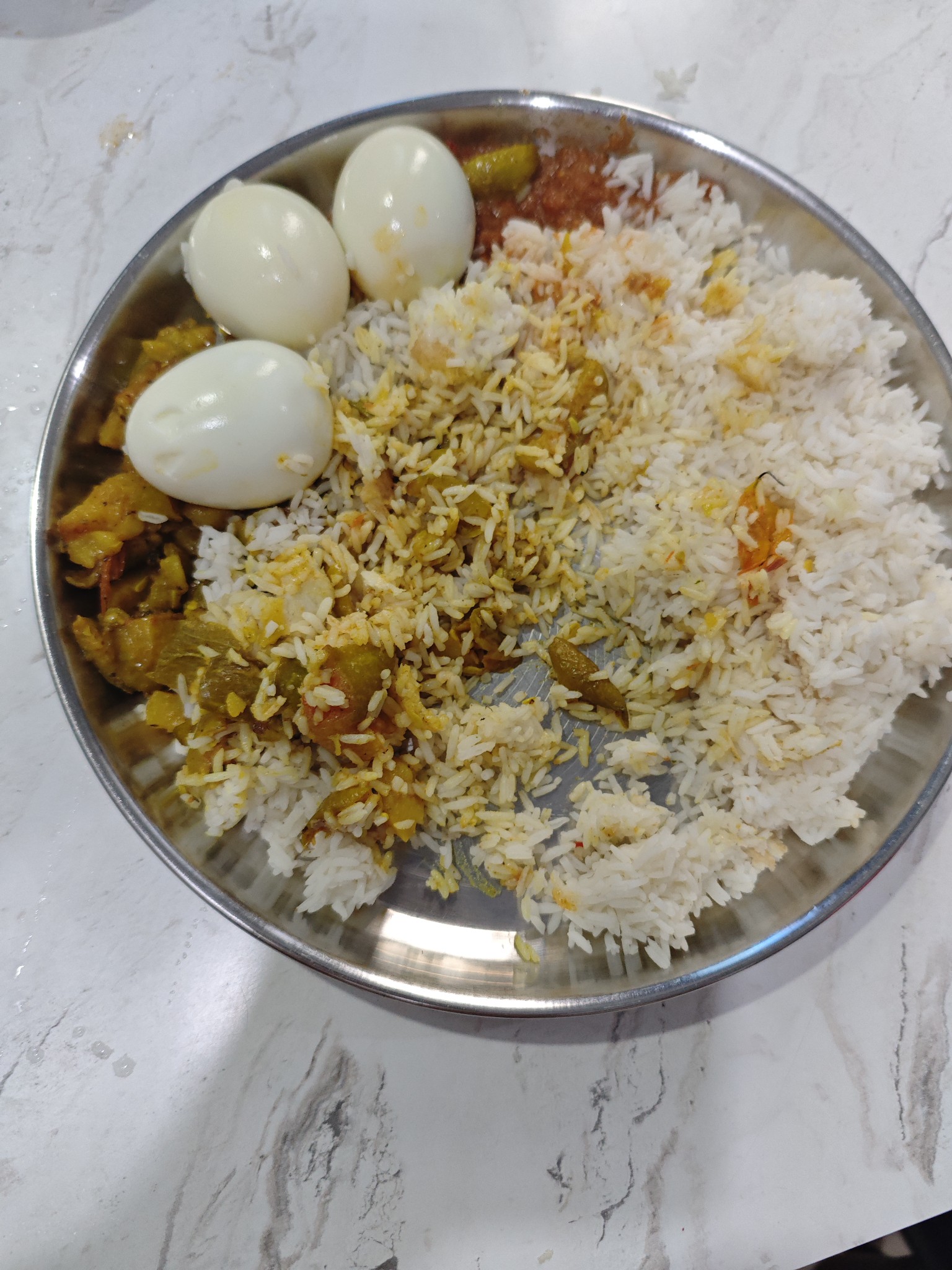 Egg curry with rice
