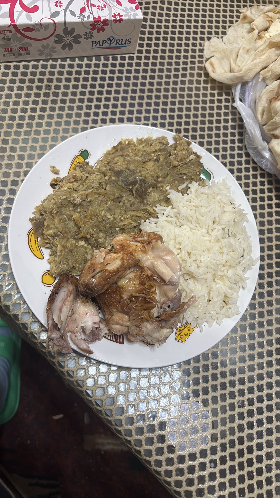 Курица с рисом и баклажанами