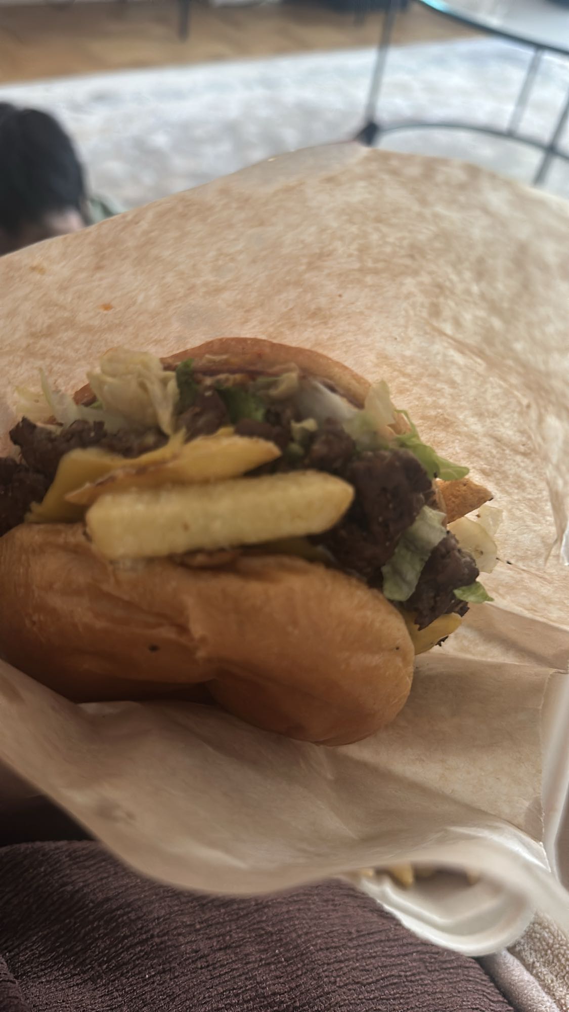 Hamburgare med pommes