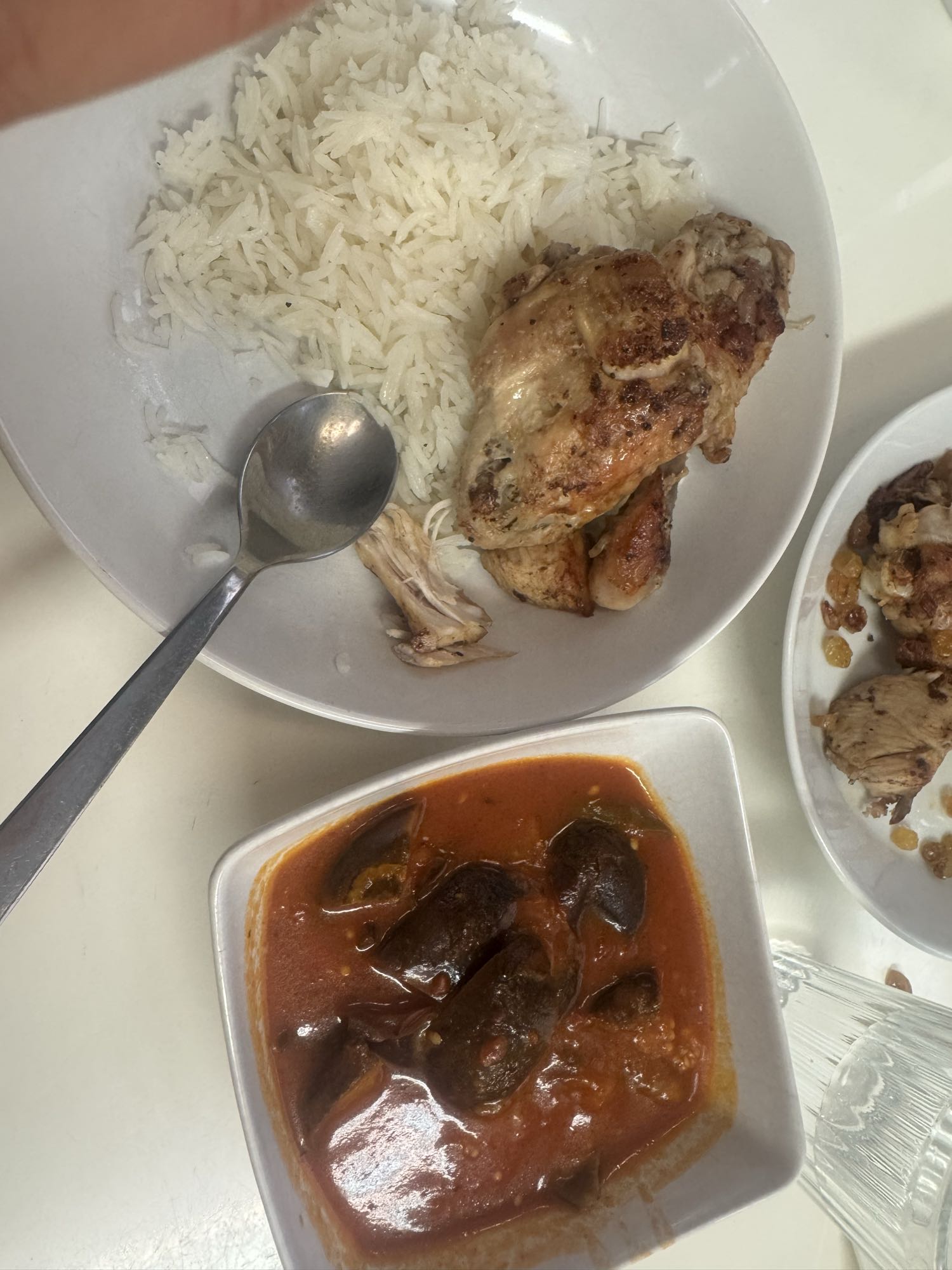 Kyckling med ris och auberginegryta