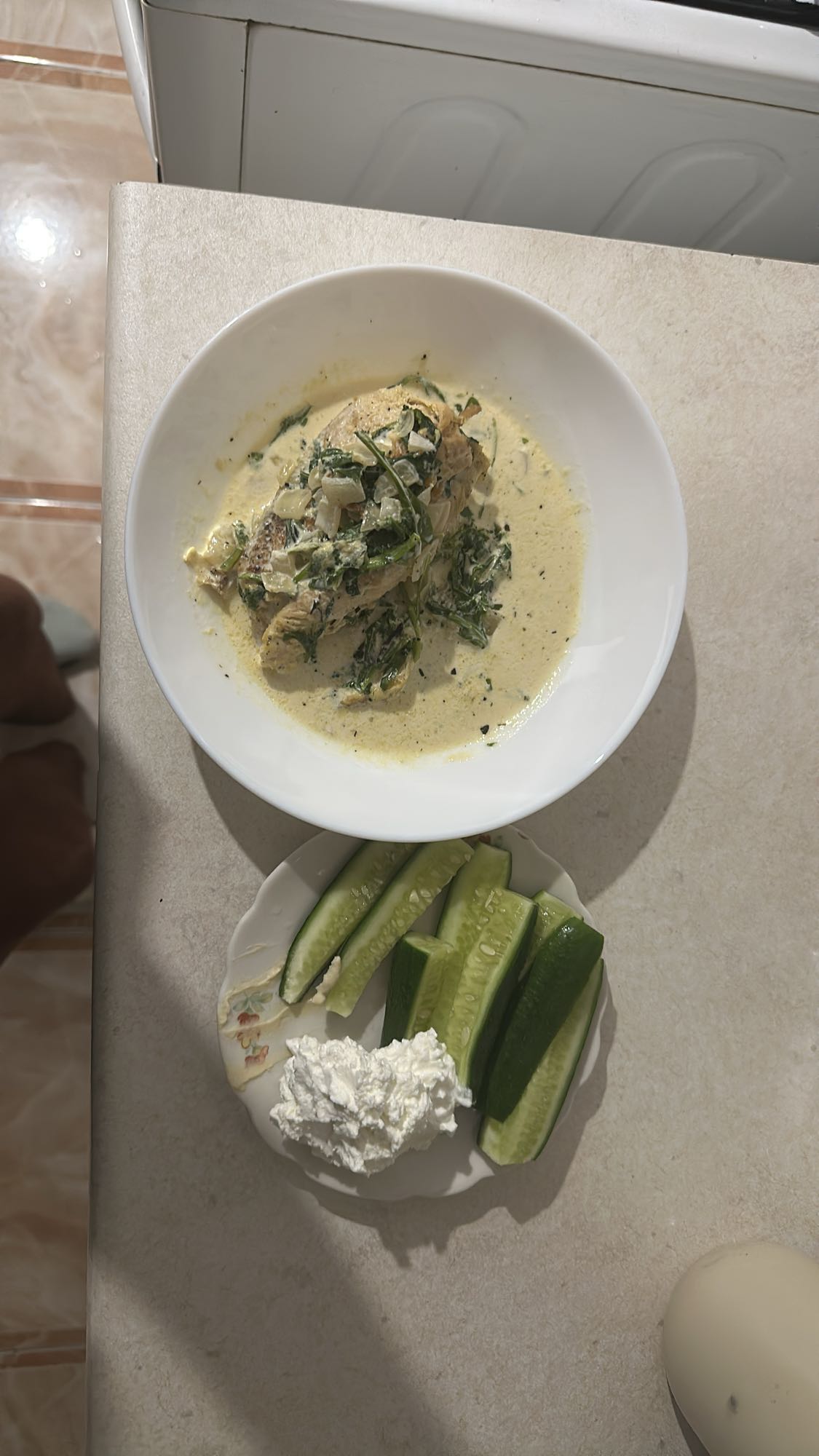 Chicken in Cream Sauce & Veg