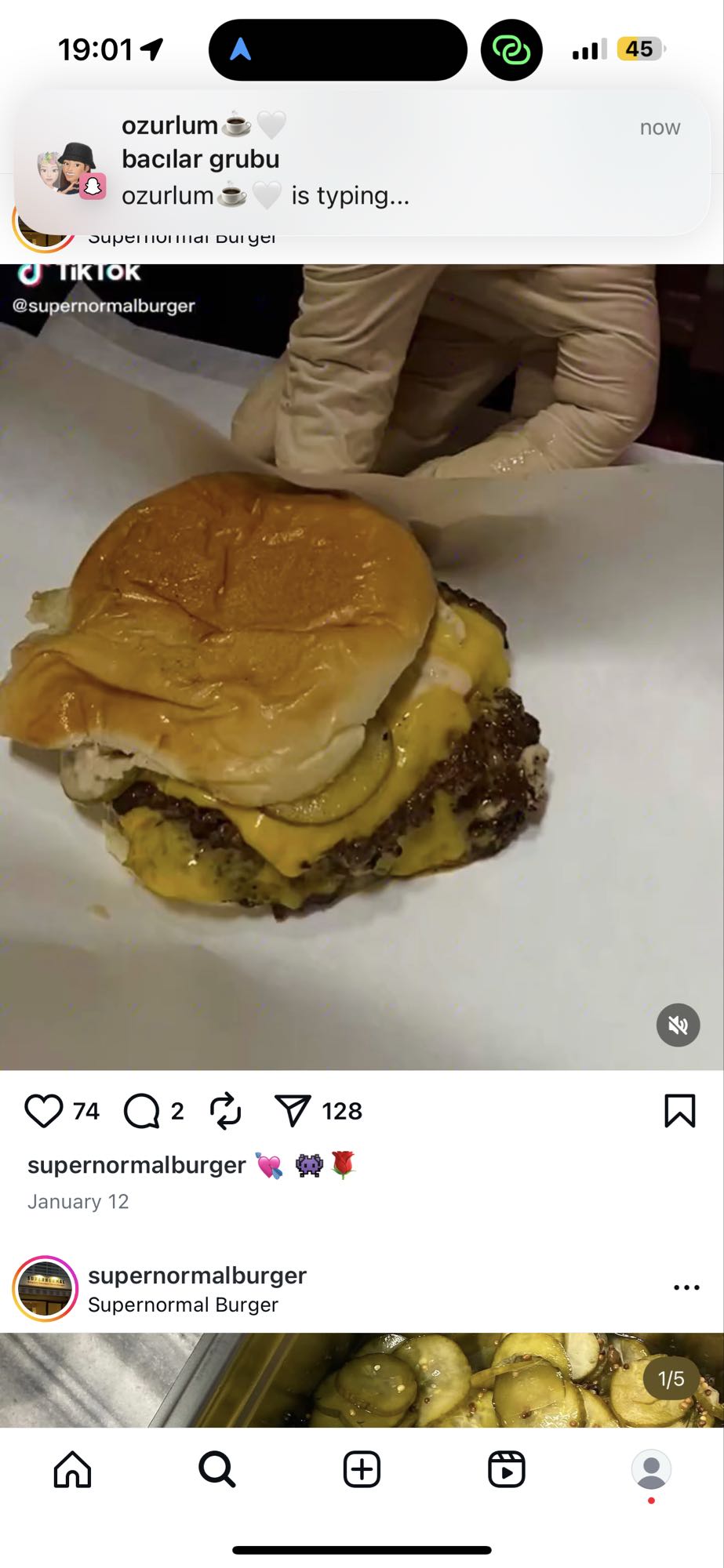 Cheeseburger with pickles