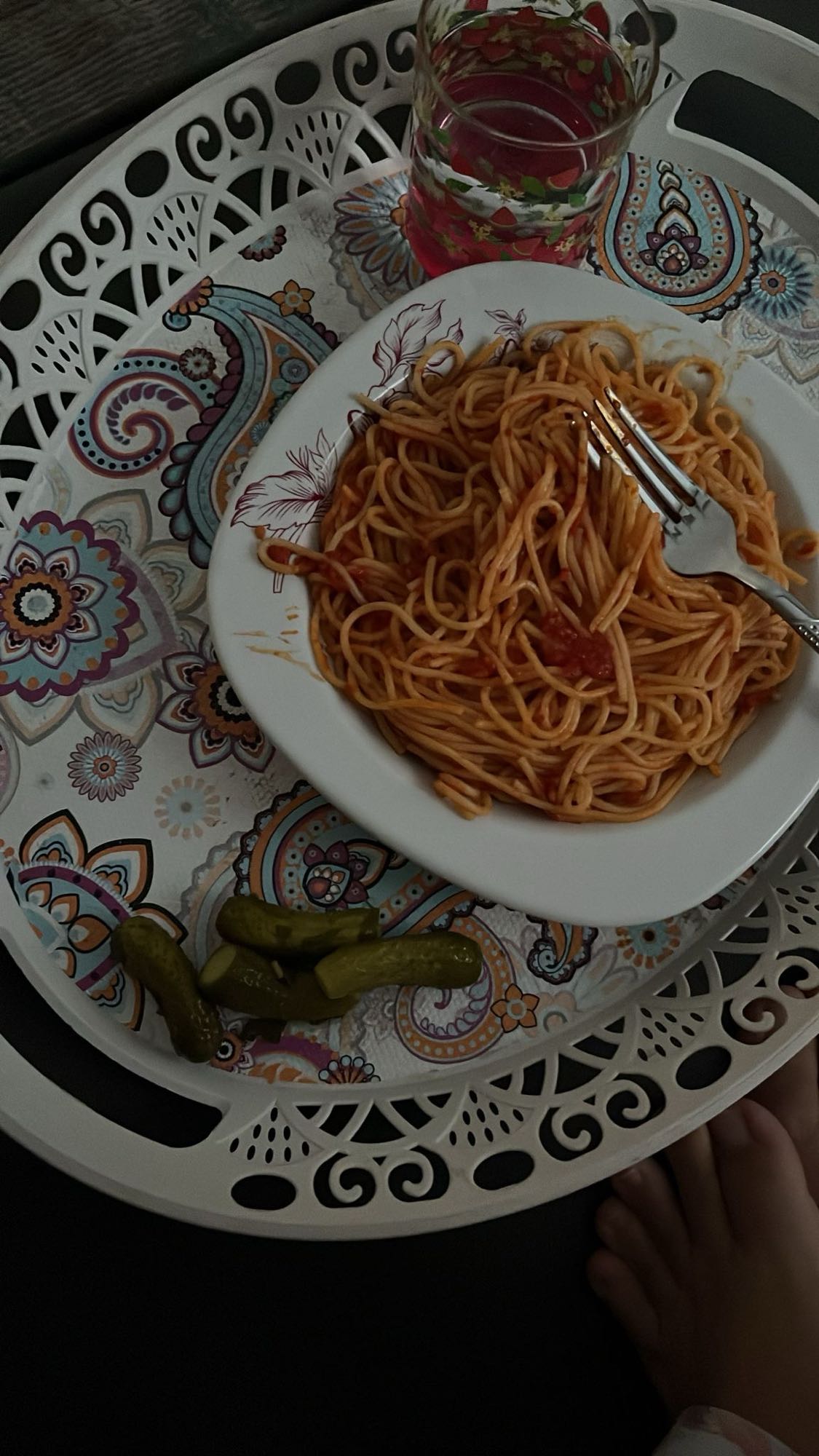 Domatesli makarna tabağı