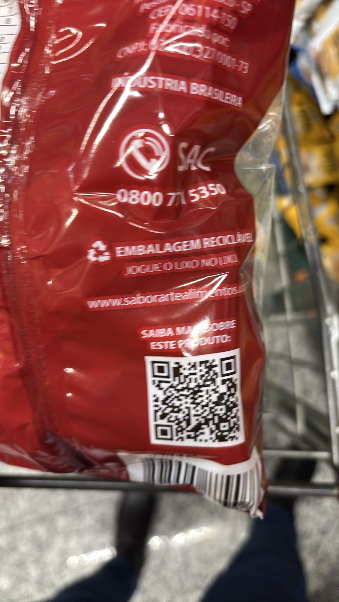 produto embalado desconhecido