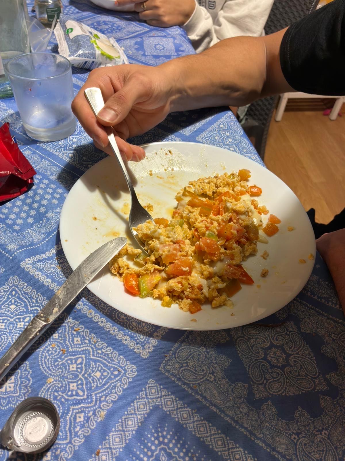 revuelto de huevo y verduras