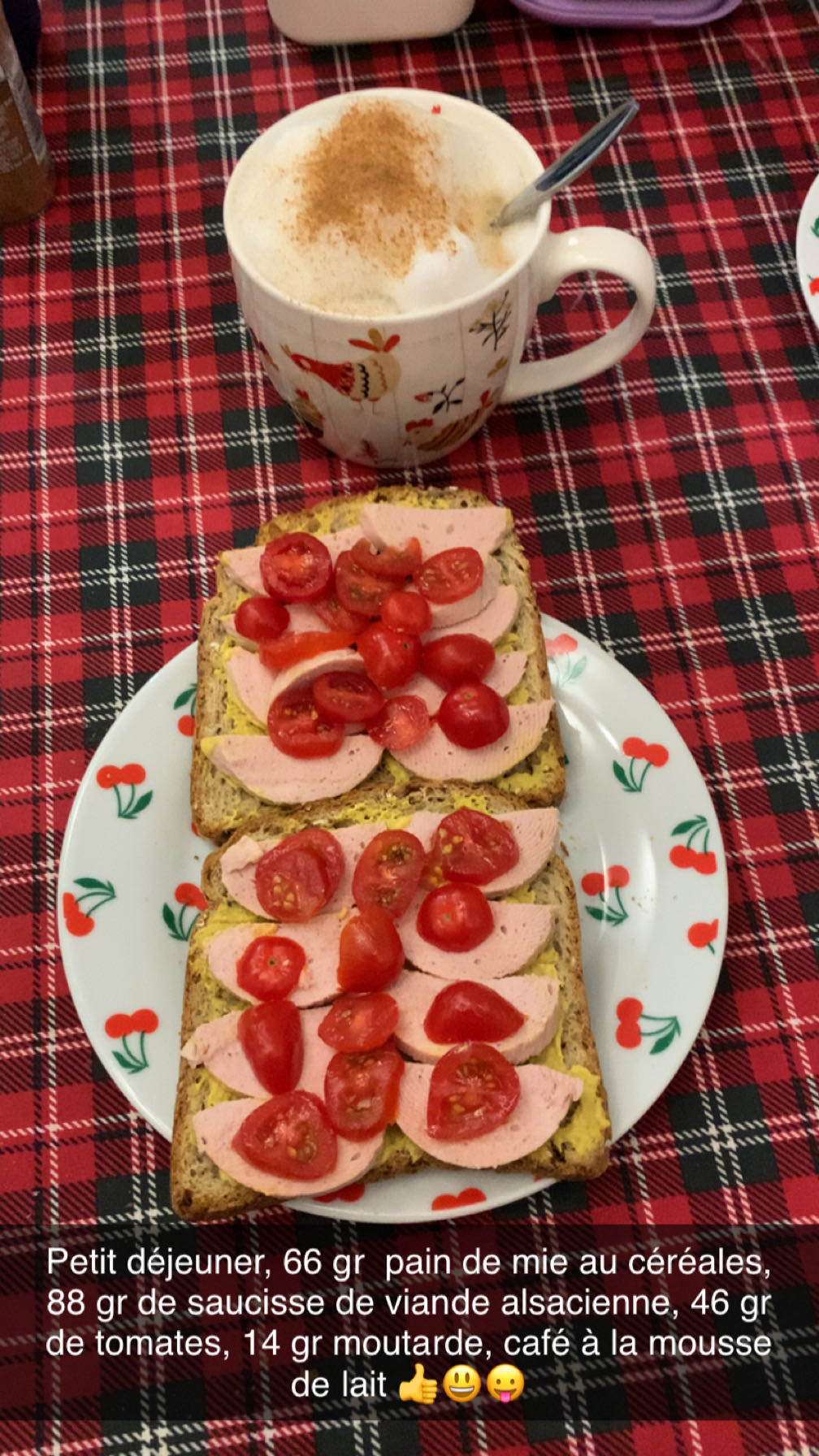 Tartines au café mousse