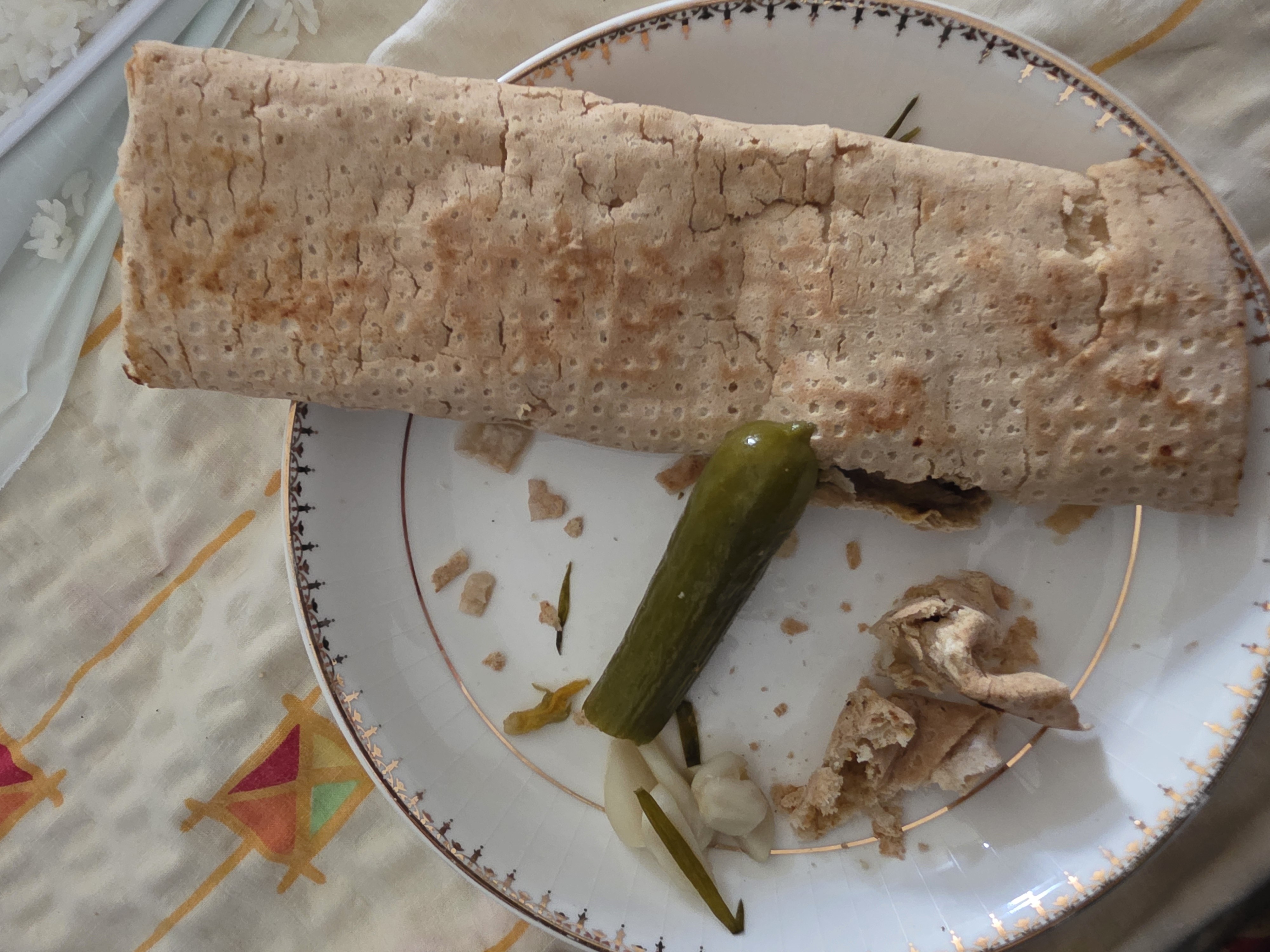 Flatbread wrap with pickle