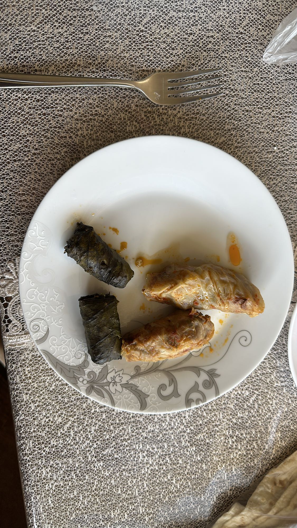 Stuffed grape and cabbage rolls