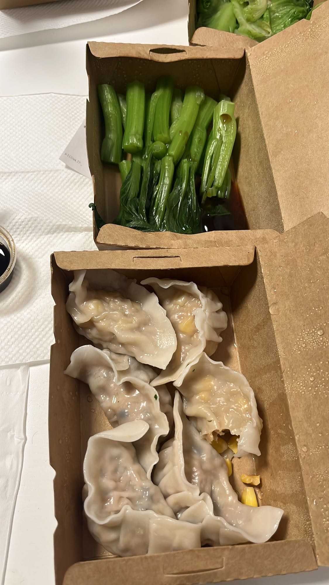 Dumplings with greens