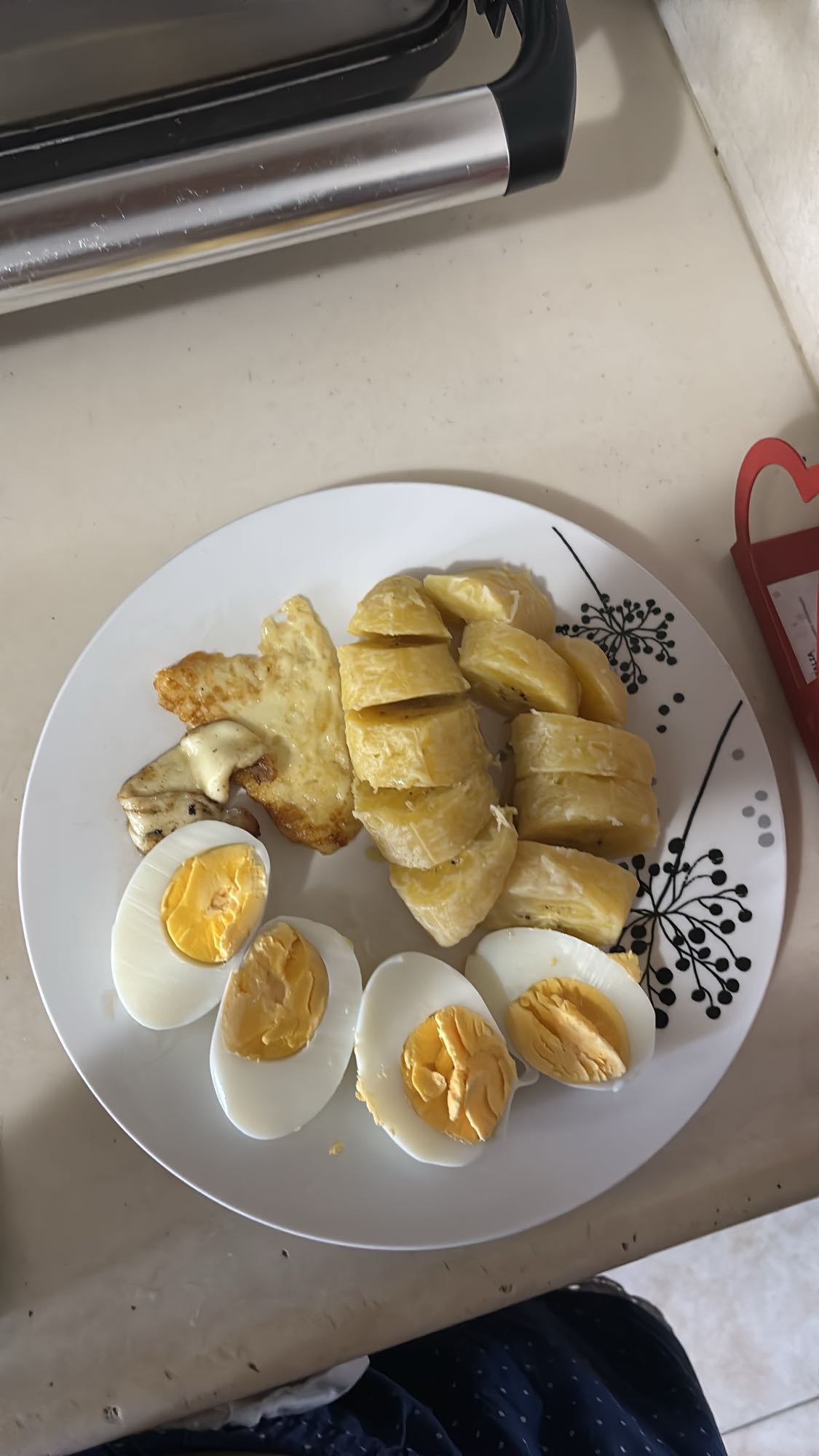Egg, Chicken, and Plantain Plate