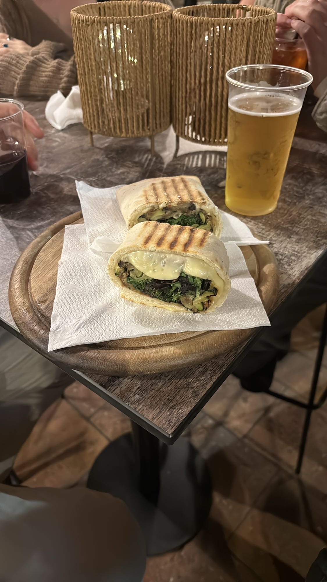 wrap vegetal con queso