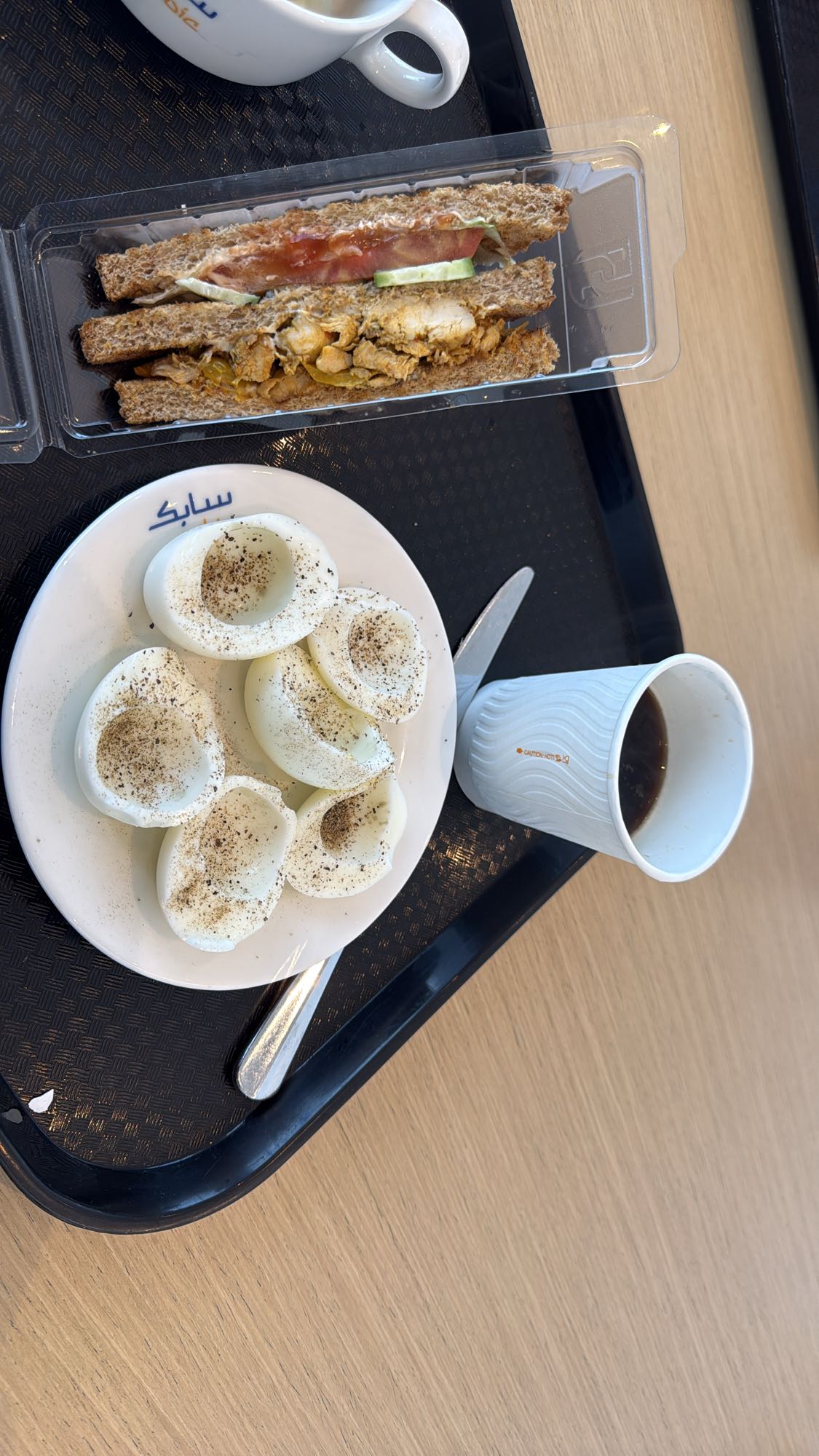 Eggs and Chicken Sandwich