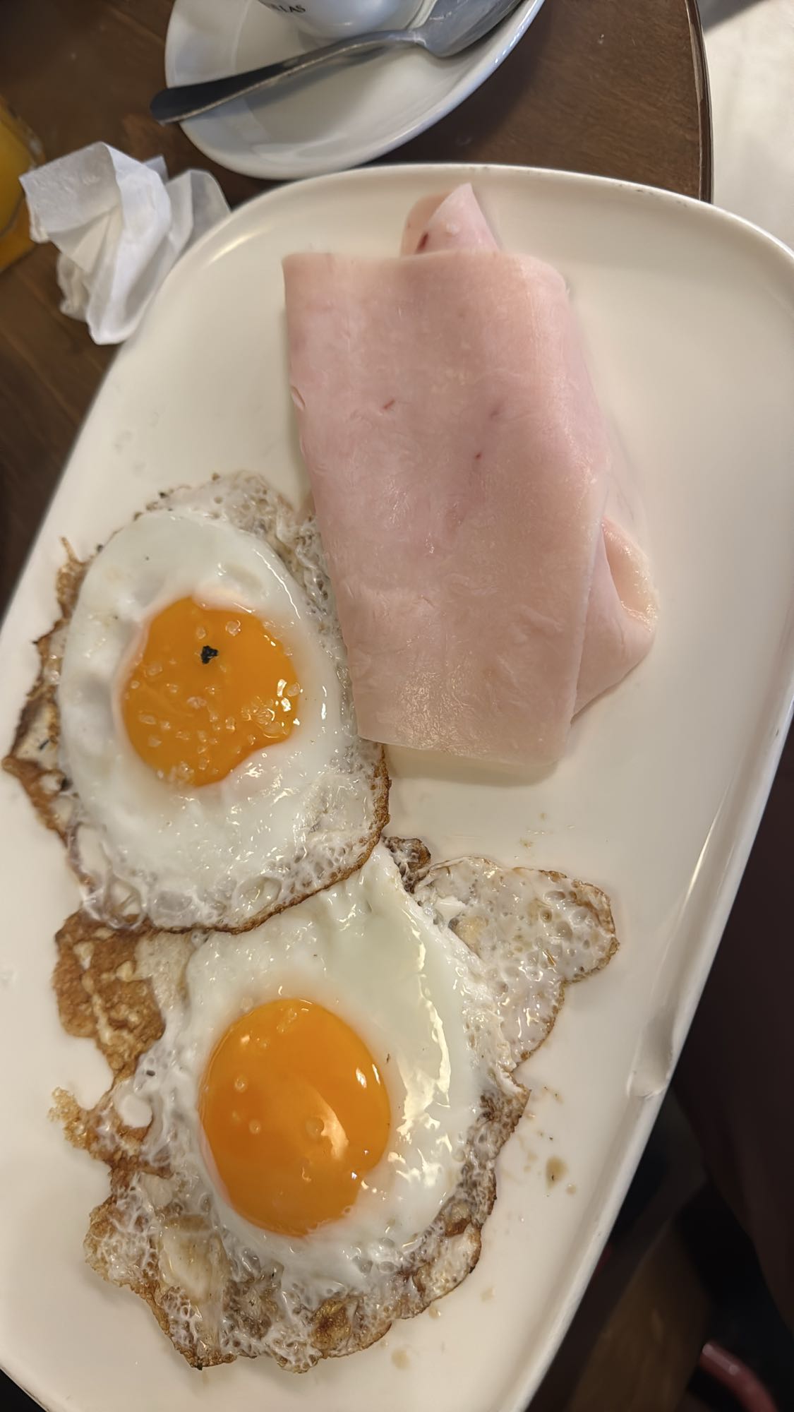 Huevos a la plancha con pavo