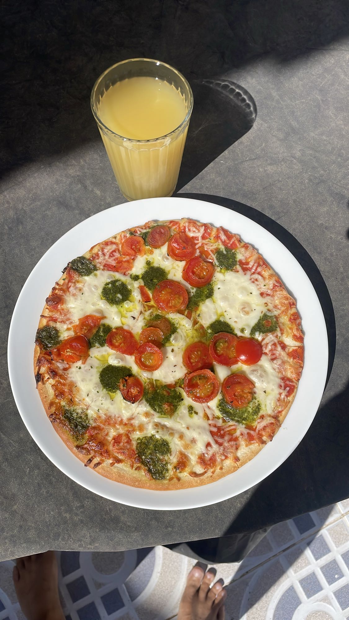 Pizza med juice