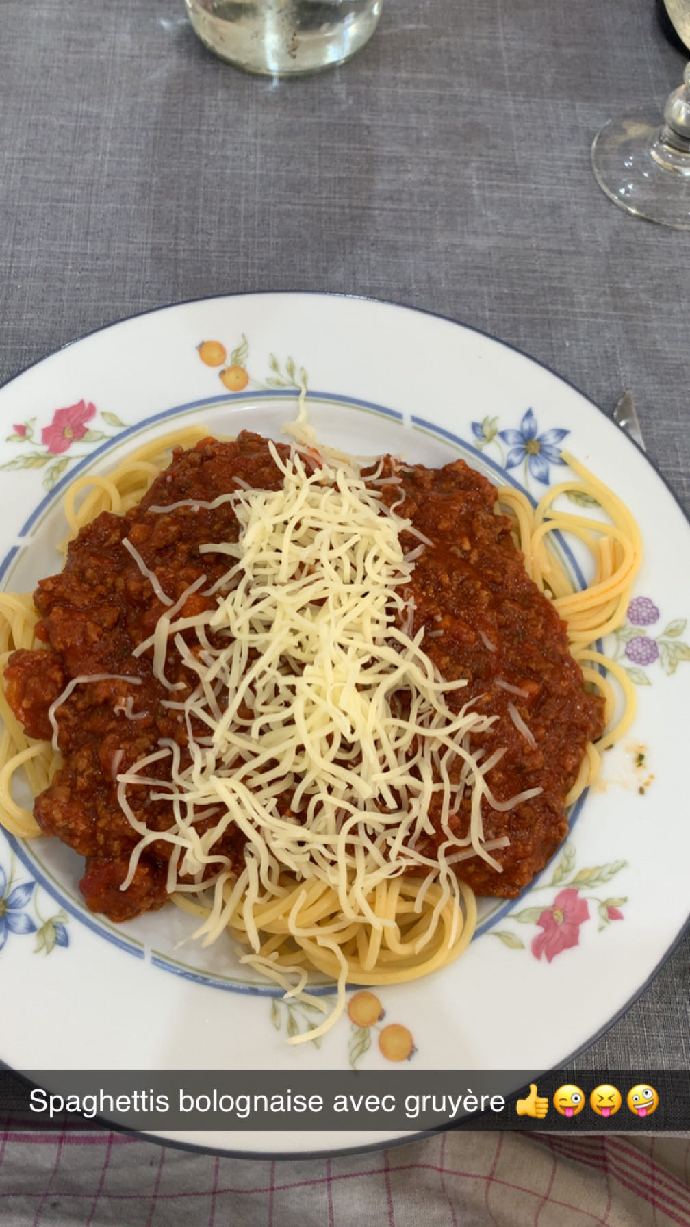 Spaghettis bolognaise gruyère